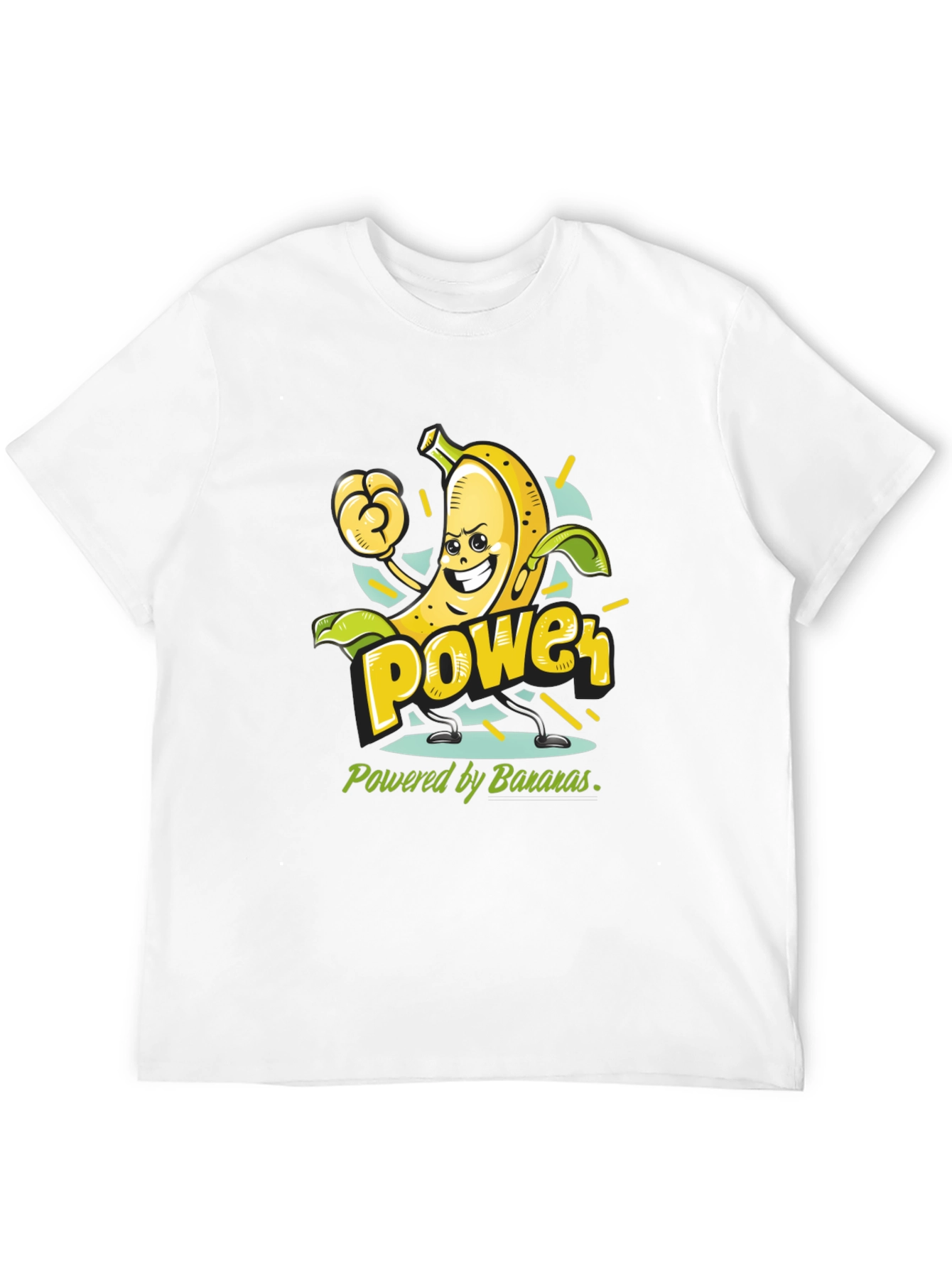 Black Banana Power T-Shirt - Fruit Cartoon Tee view 12