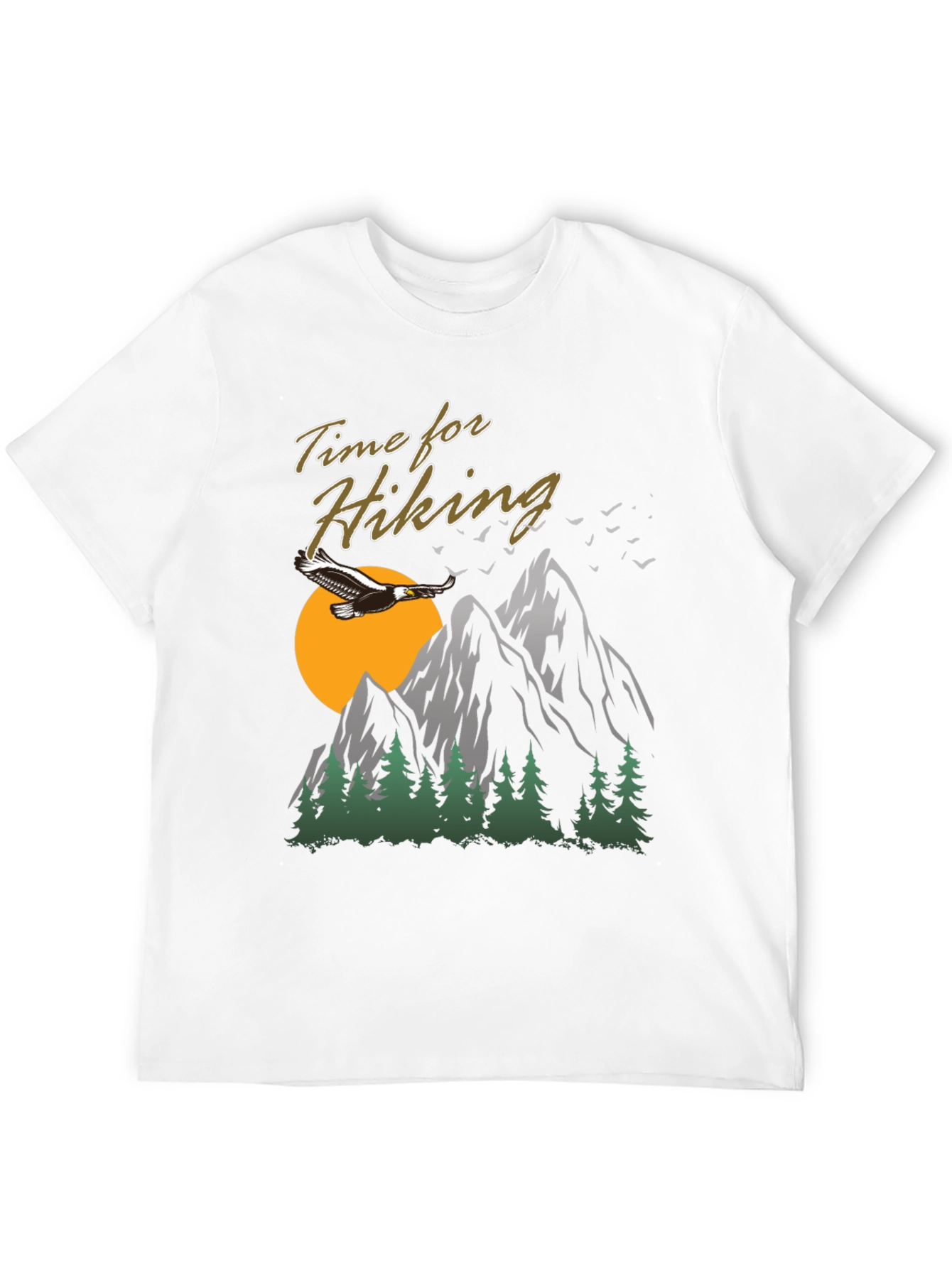 Black Time For Hiking Graphic Tee | Outdoor Adventure Shirt view 12