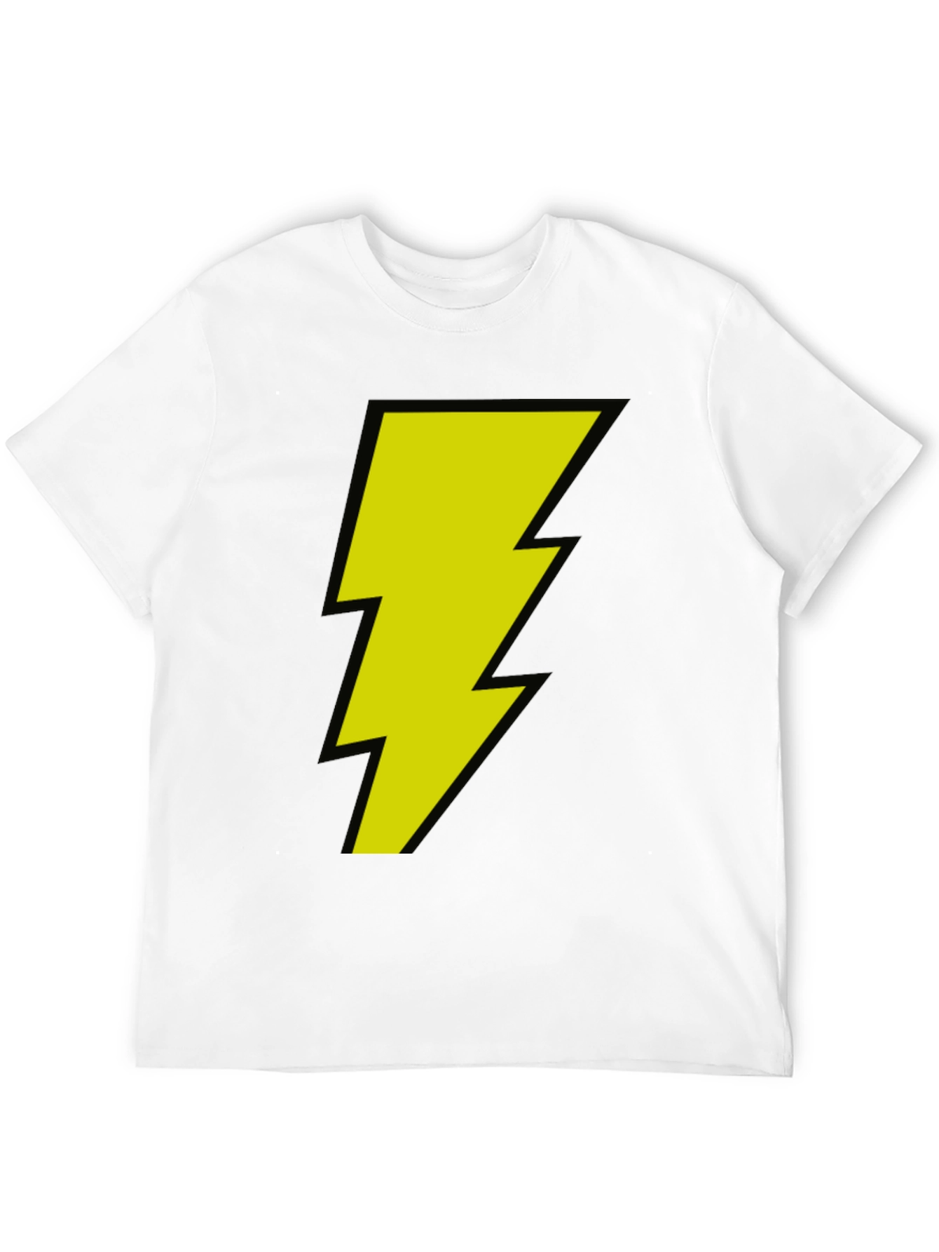 Black Black T-Shirt with Yellow Lightning Bolt Graphic view 12