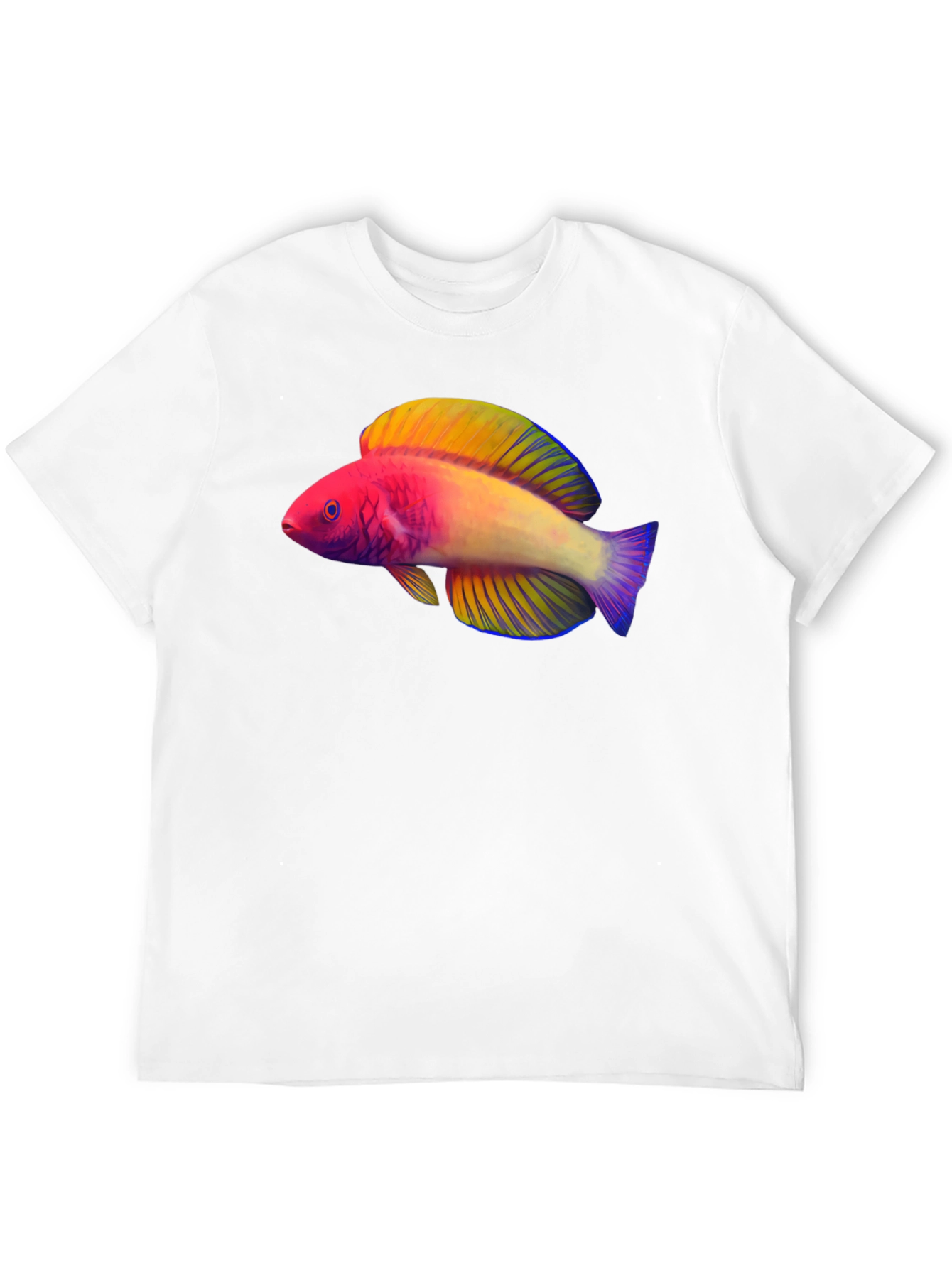 Black Colorful Fish Graphic T-Shirt view 12