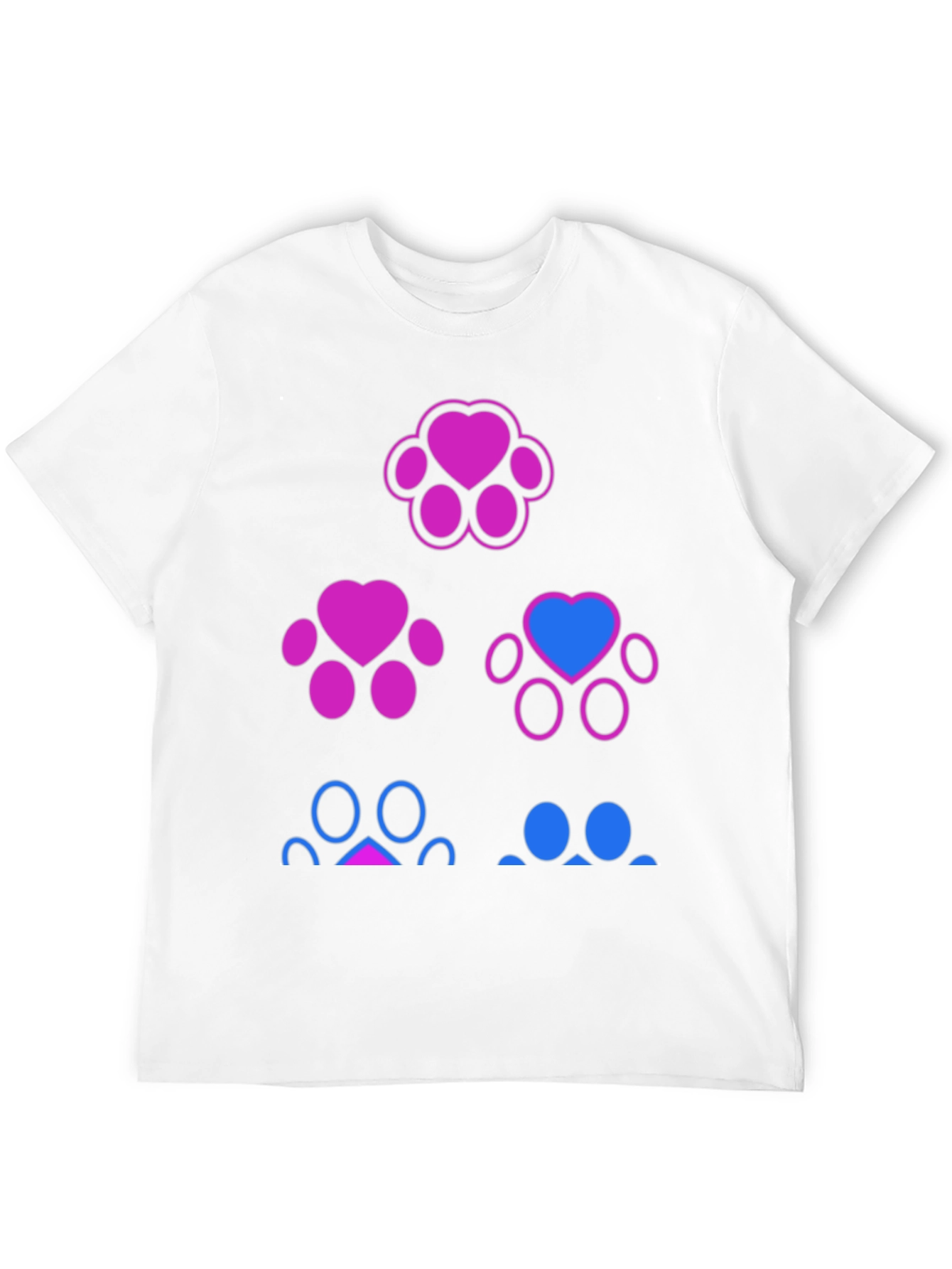 Bisexual Pride Paw Print T-Shirt - Black - 12