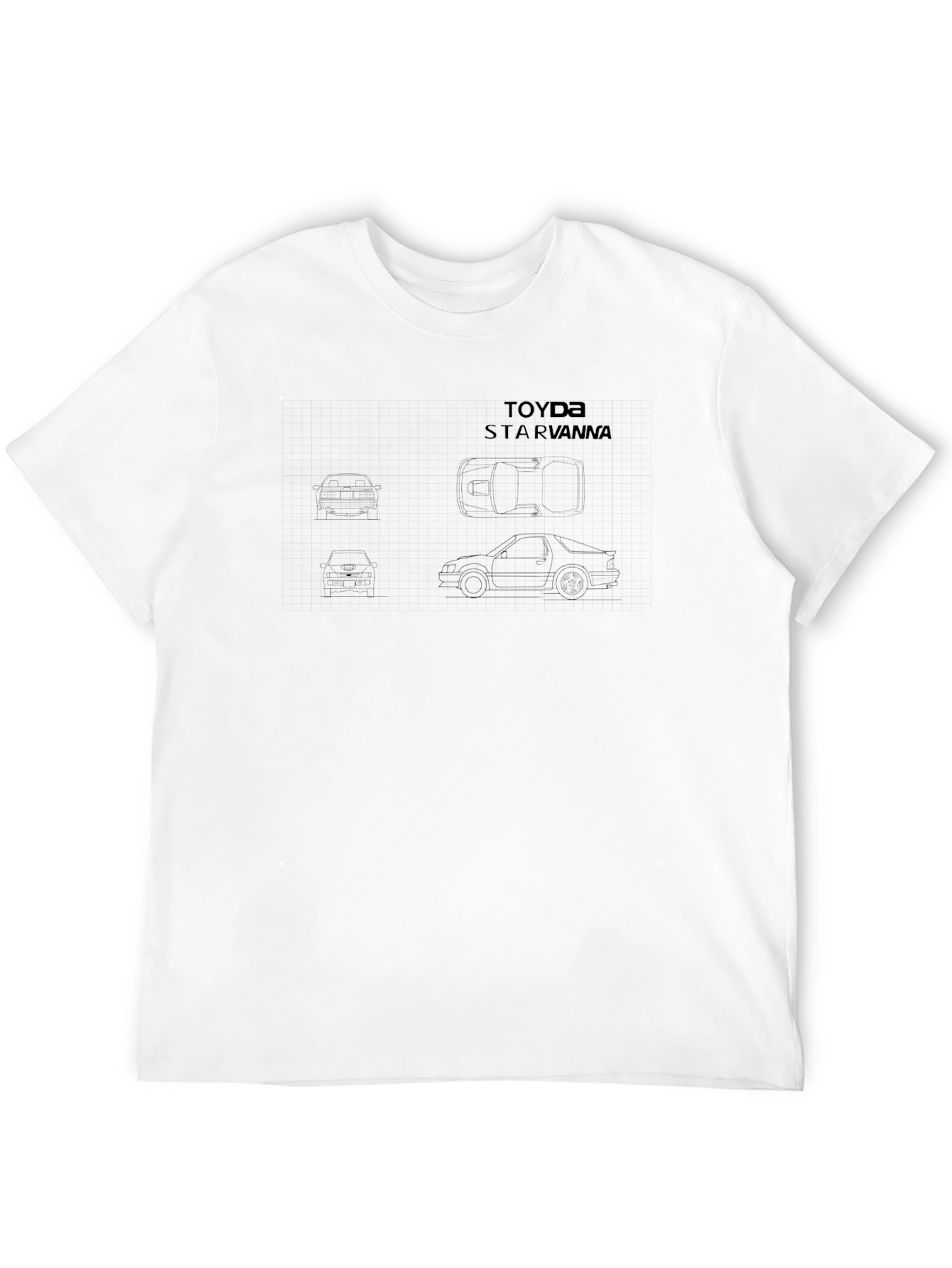 Black Toyota Starvanna T-Shirt - Auto Blueprint view 12