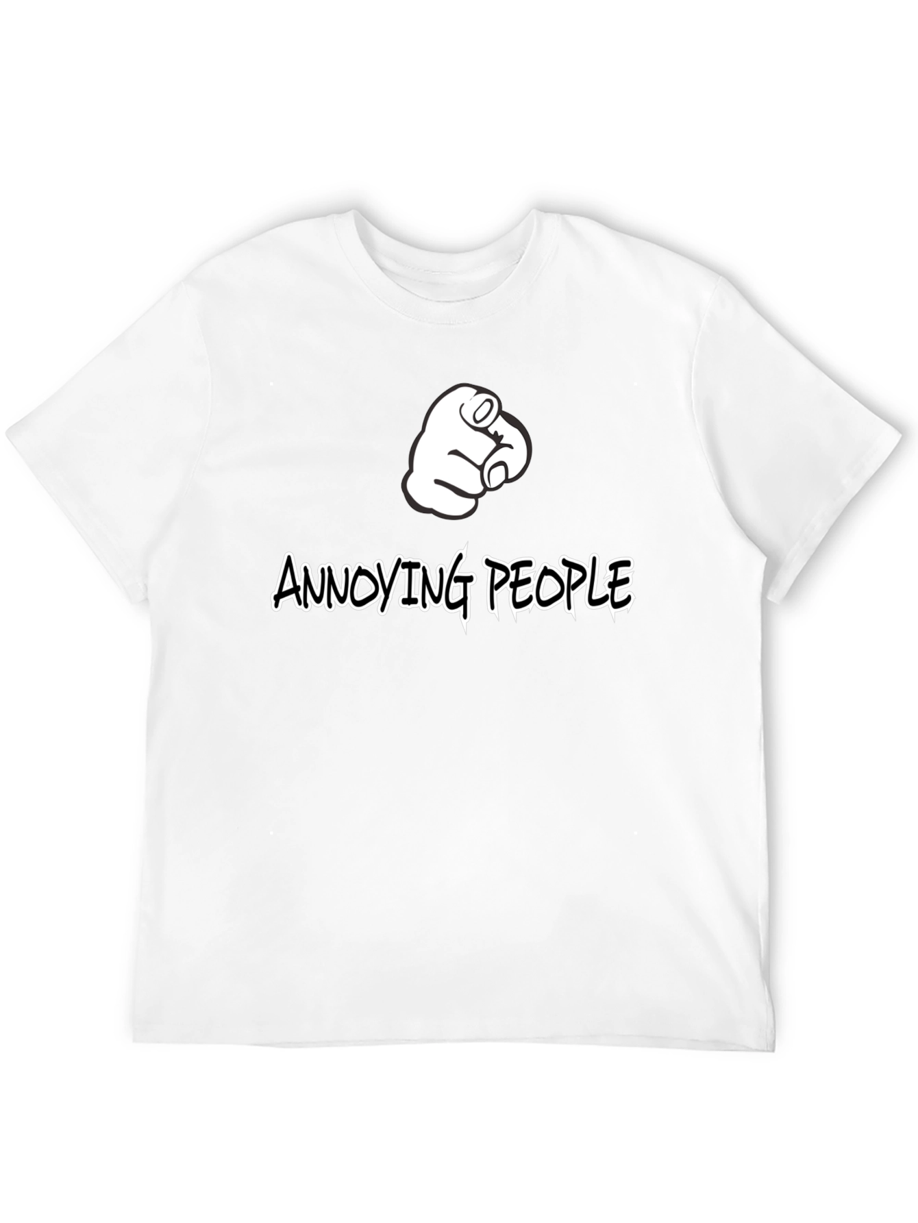 Black Annoying People Pointing Finger Graphic T-Shirt view 12