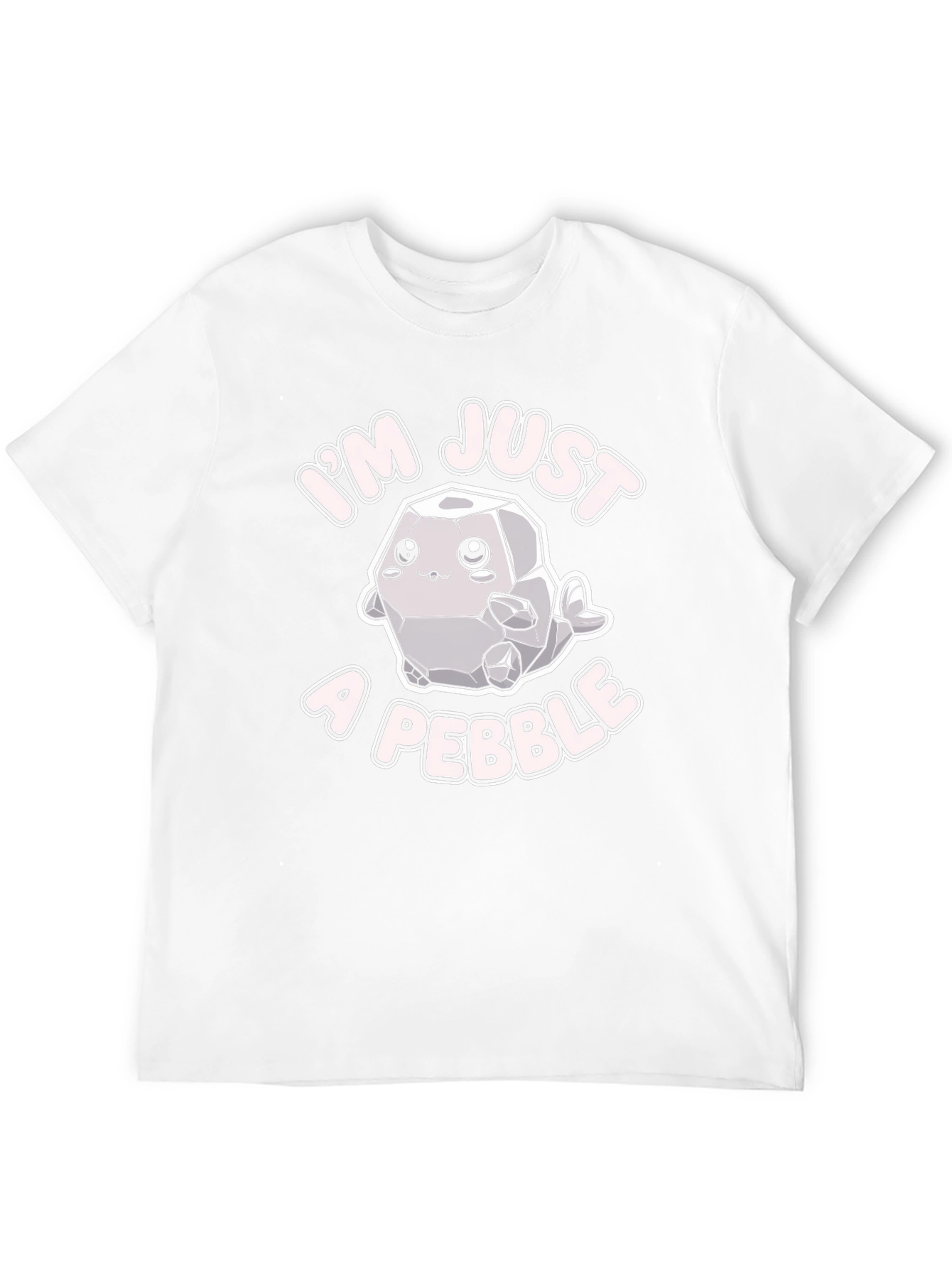 Black Cute "I'm Just a Pebble" Graphic Tee view 12