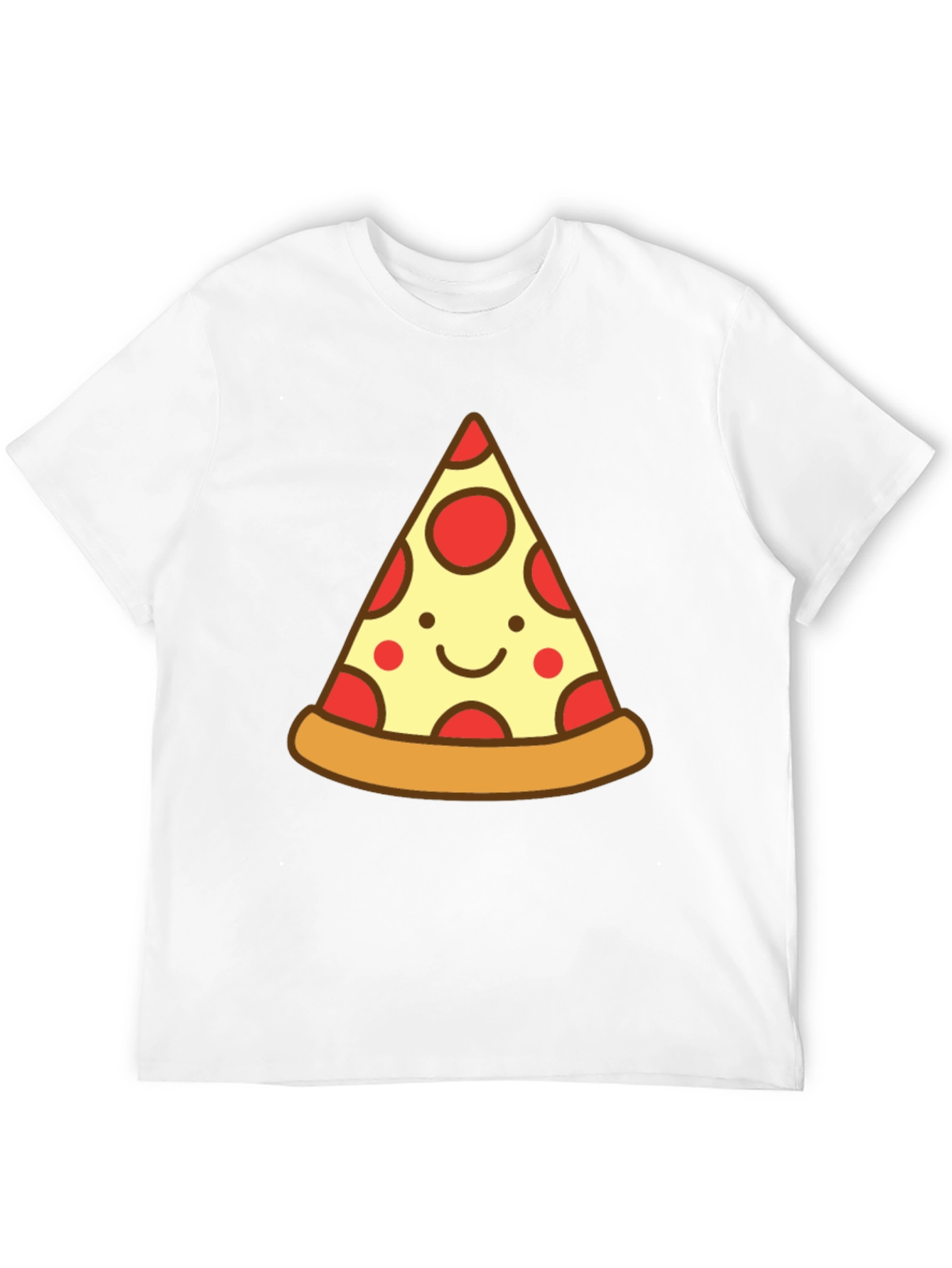 Black Cute Pizza Slice Graphic Tee - Unisex Black T-Shirt view 12