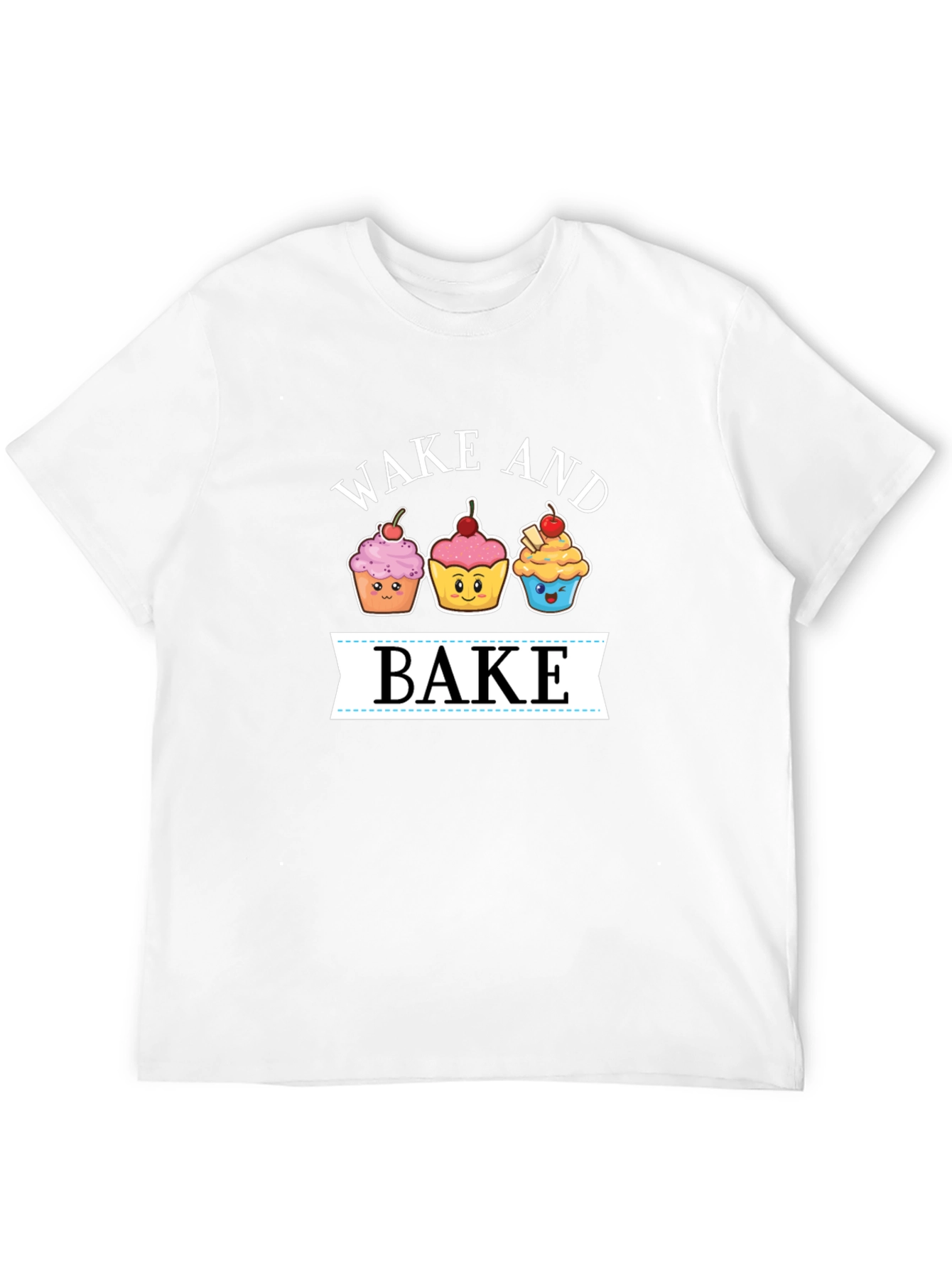Black Wake and Bake Cupcake T-Shirt - Fun Foodie Tee view 12