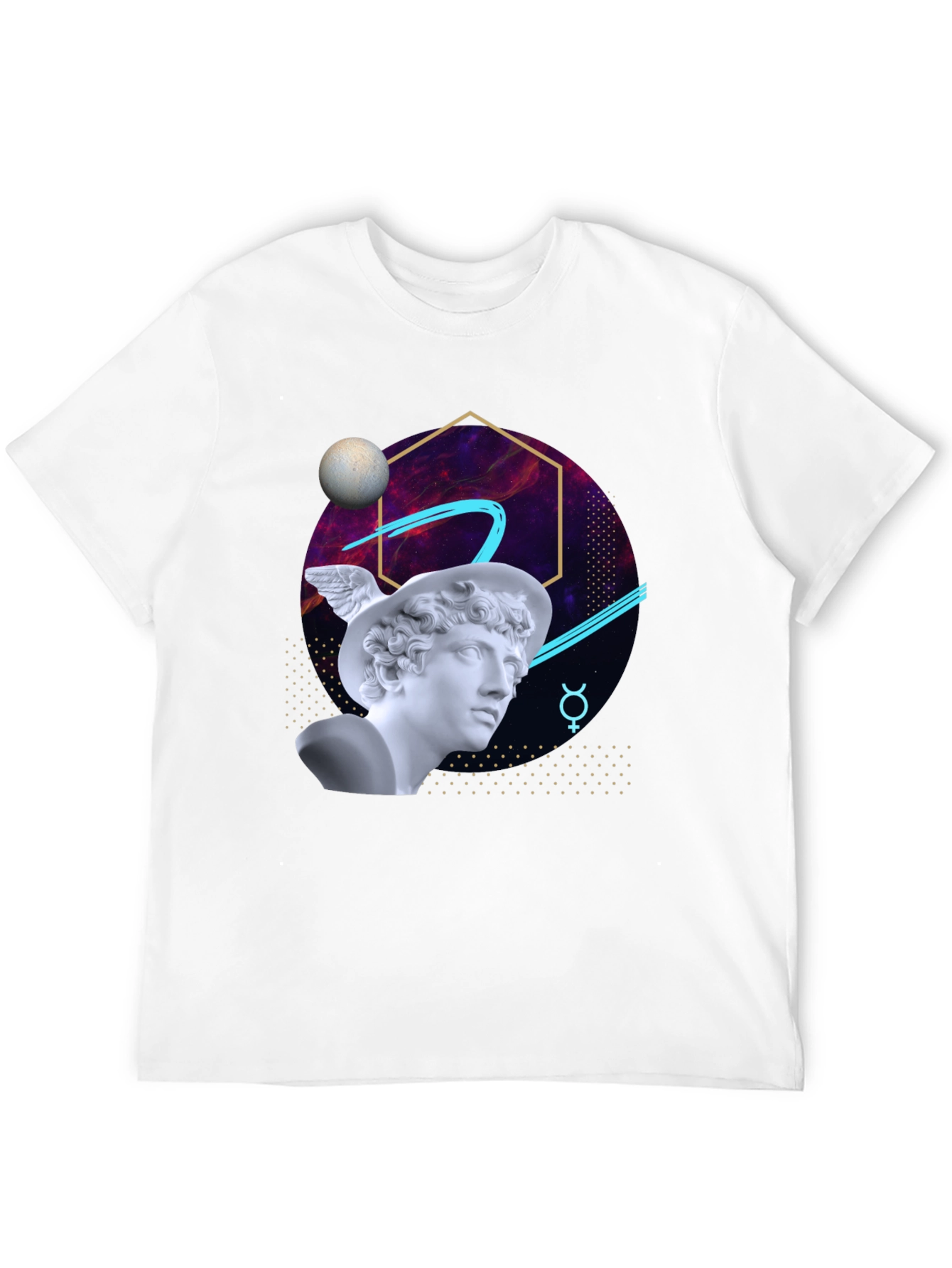 Black Mercury Bust Graphic Tee - Retro Aesthetic view 12