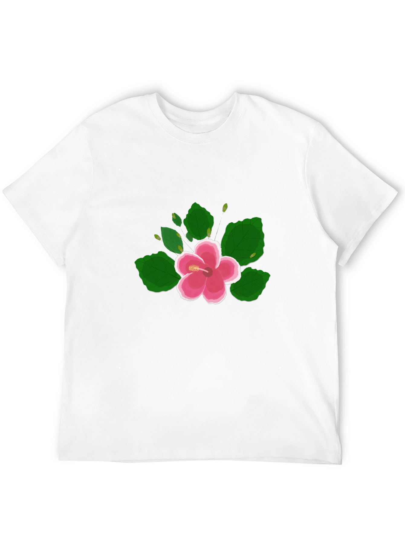 Black Hibiscus Flower Graphic Black T-Shirt view 12