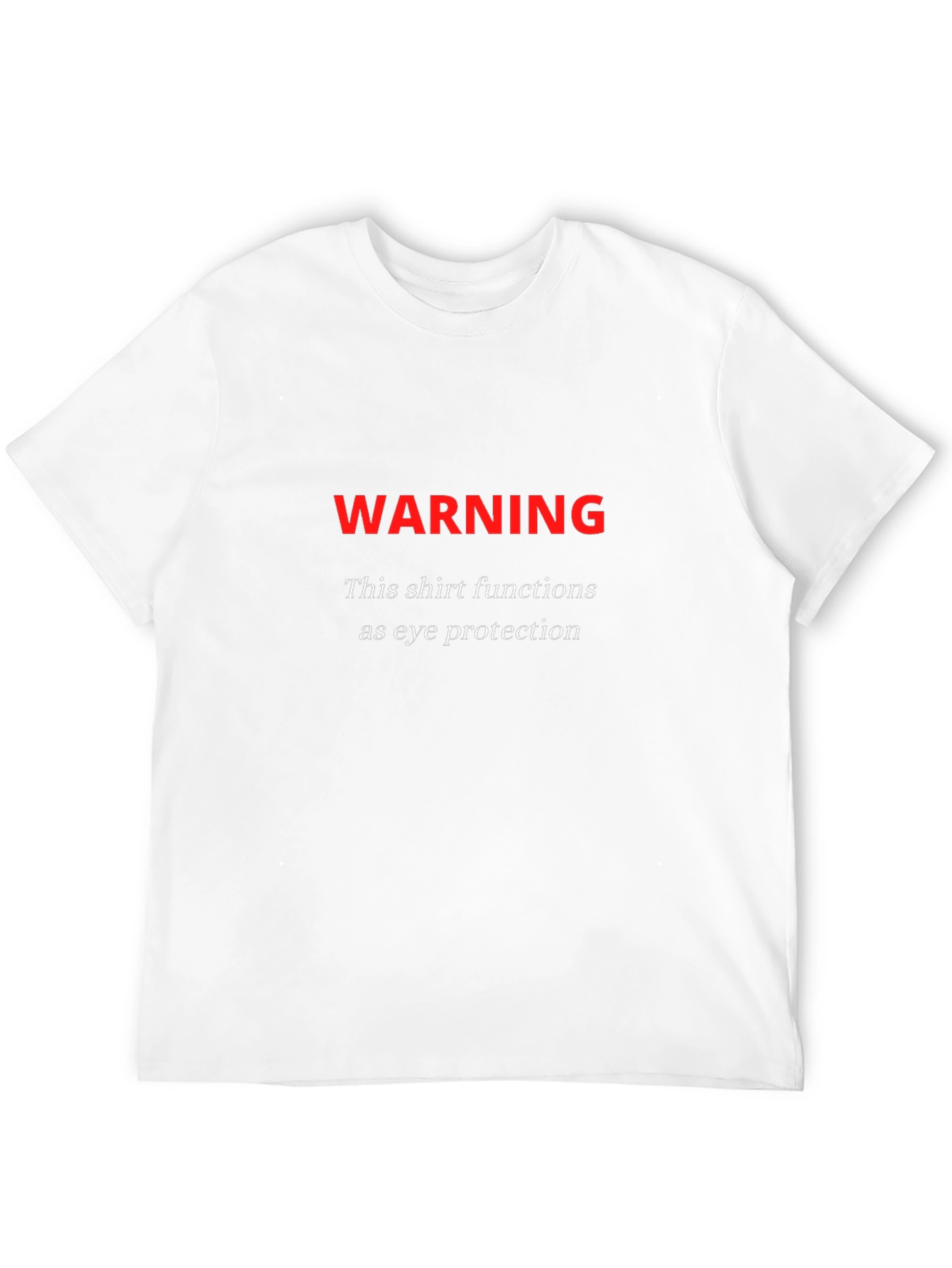 Black Warning Eye Protection Novelty T-Shirt view 12