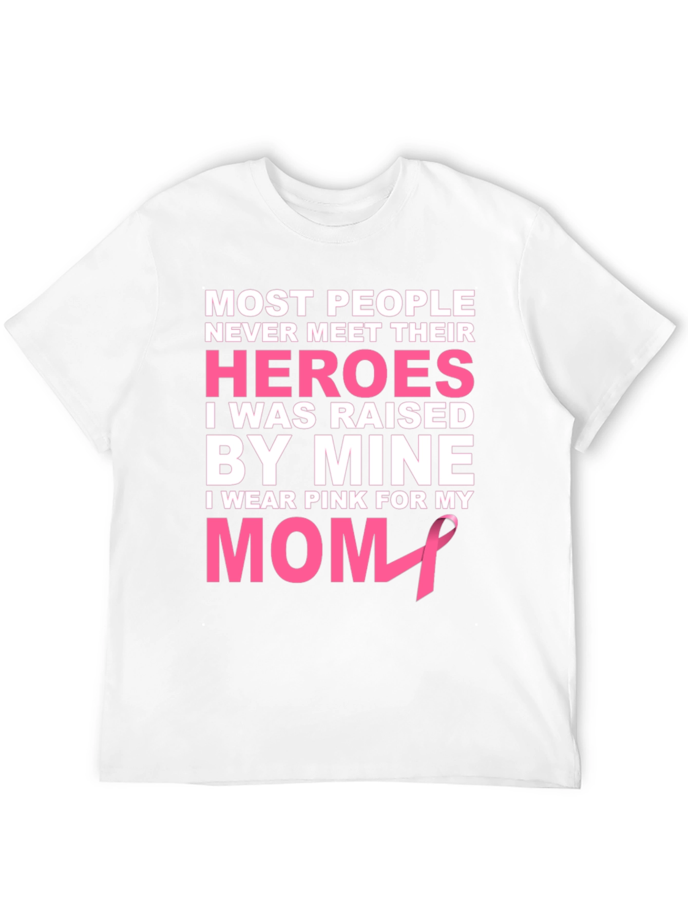 Black Pink Ribbon Mom Hero T-Shirt view 12