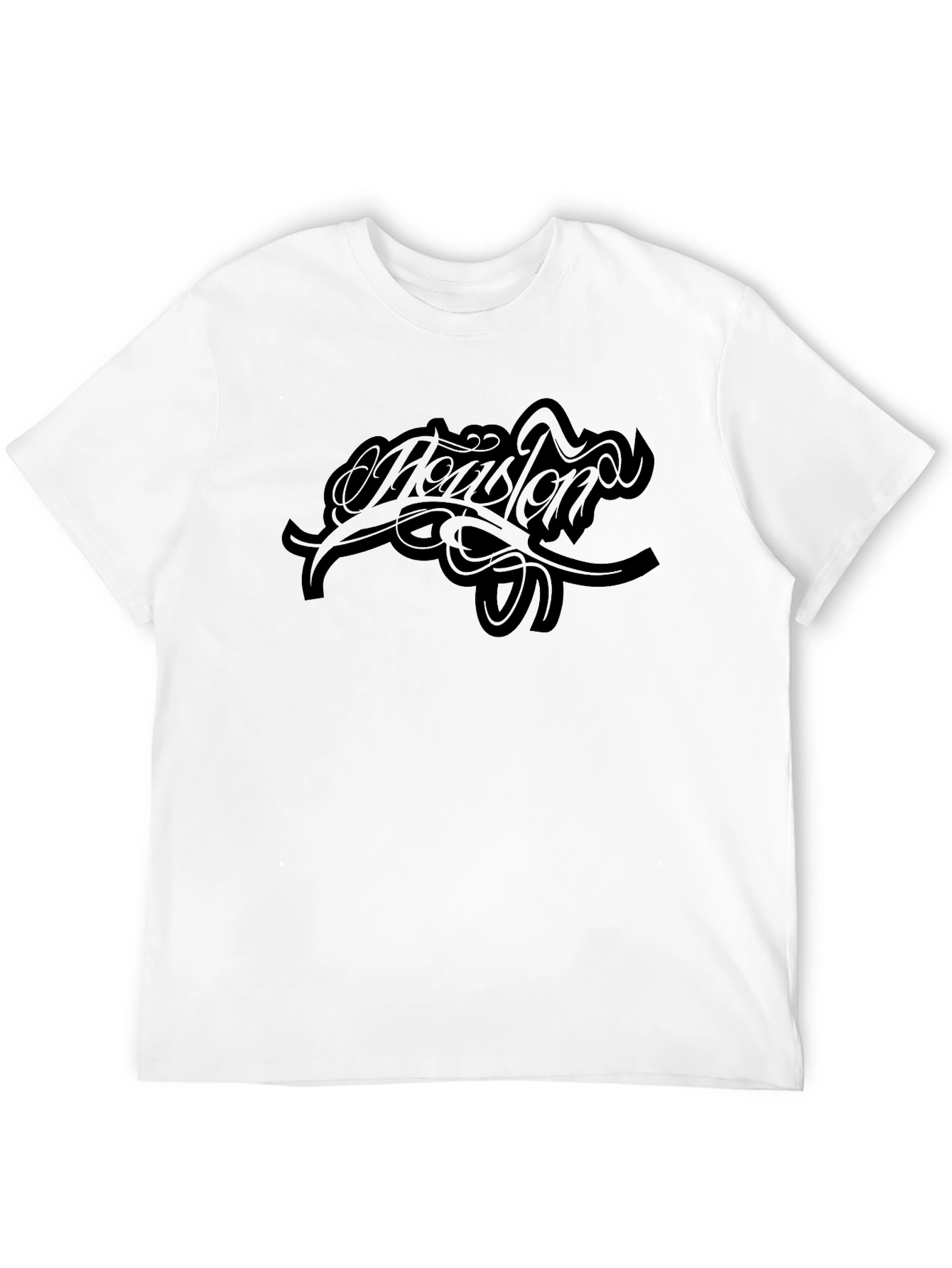 Black Men's Black Graphic Tee - Houston view 12