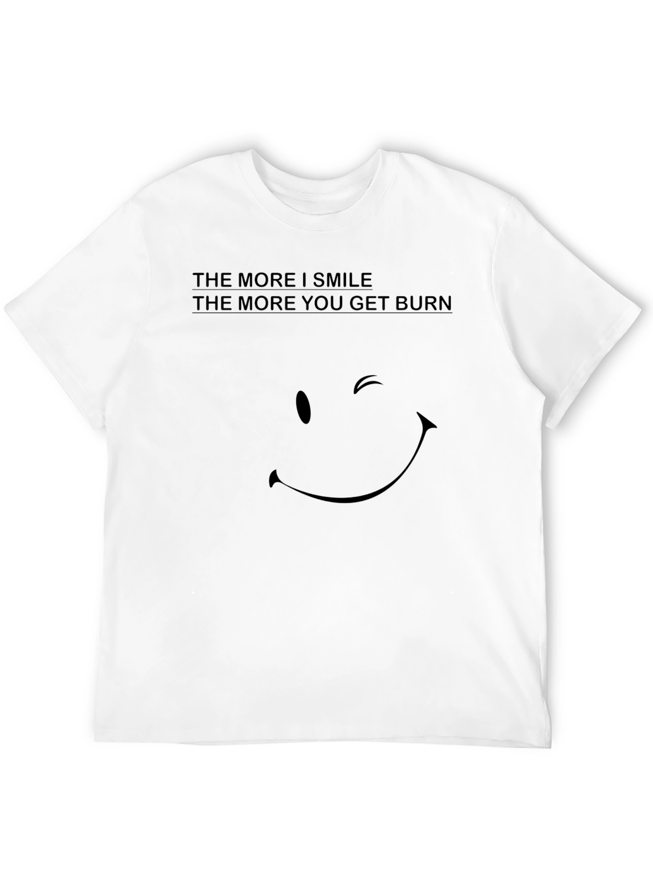 Black Humorous Wink Smile T-Shirt view 12