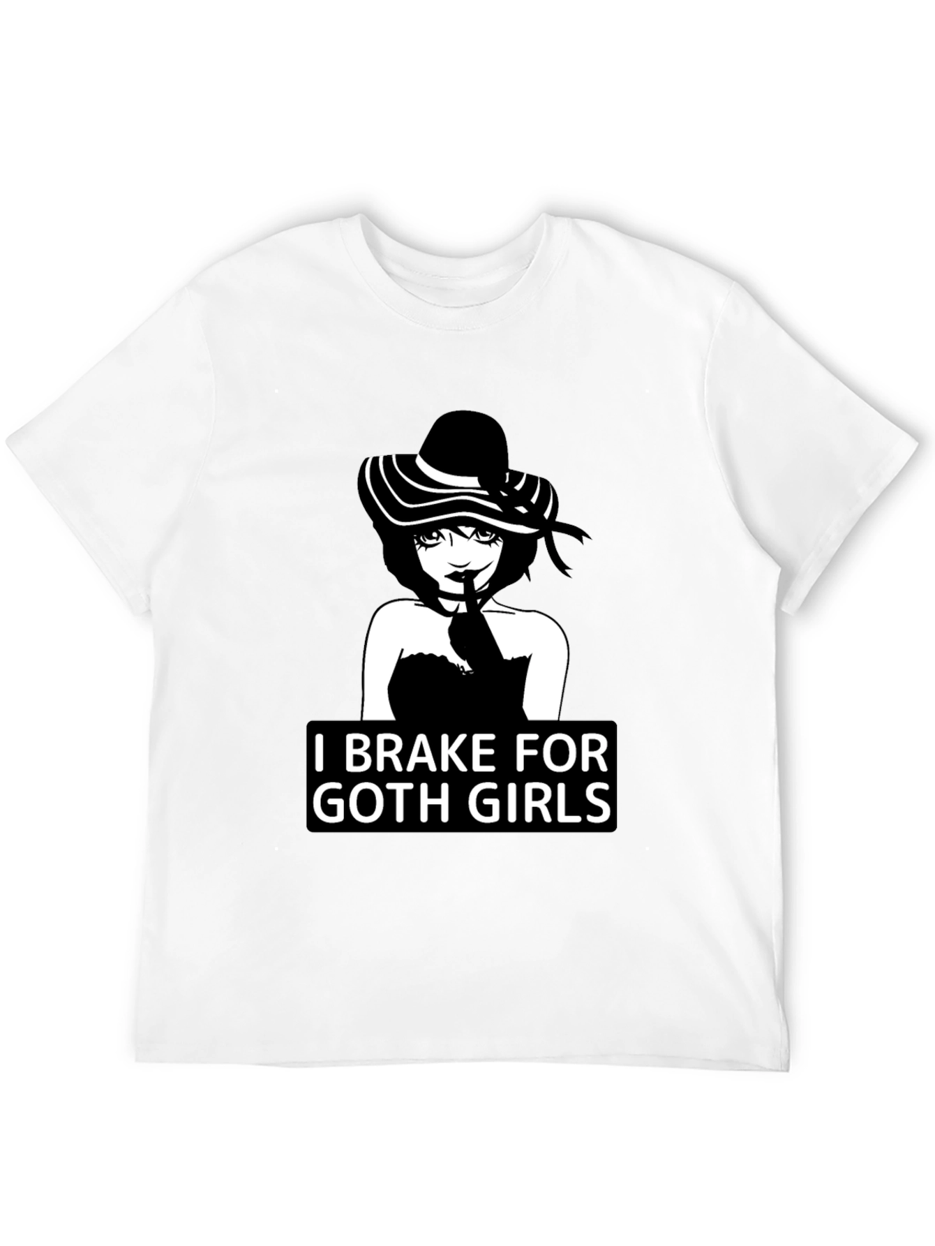 Black I Brake For Goth Girls T-Shirt - Black view 12