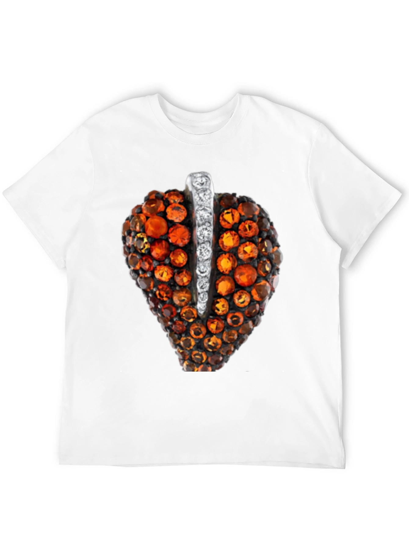 Black Unique Gemstone Pendant Graphic Black Tee view 12