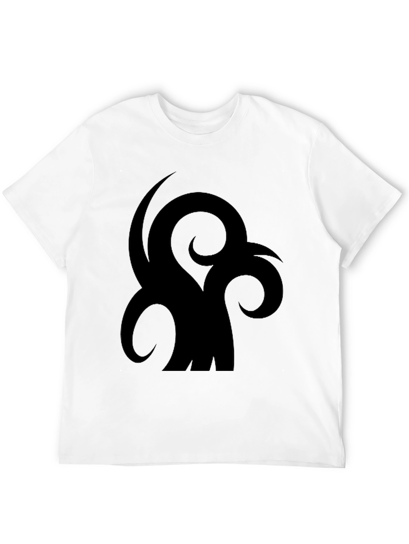 Black Men's Black T-Shirt with Abstract Graphic Design view 12