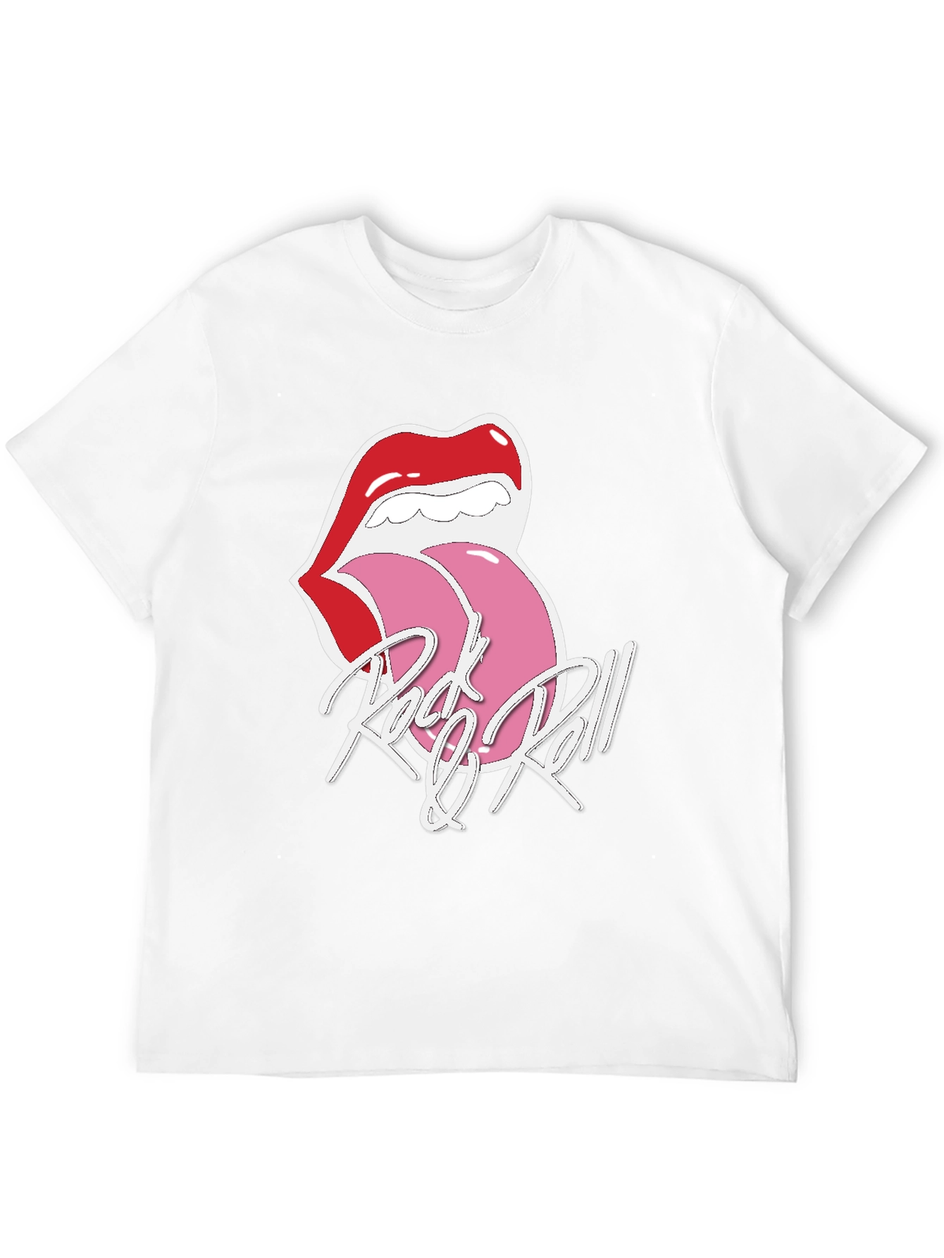 Black Rock & Roll Lips Graphic T-Shirt view 12