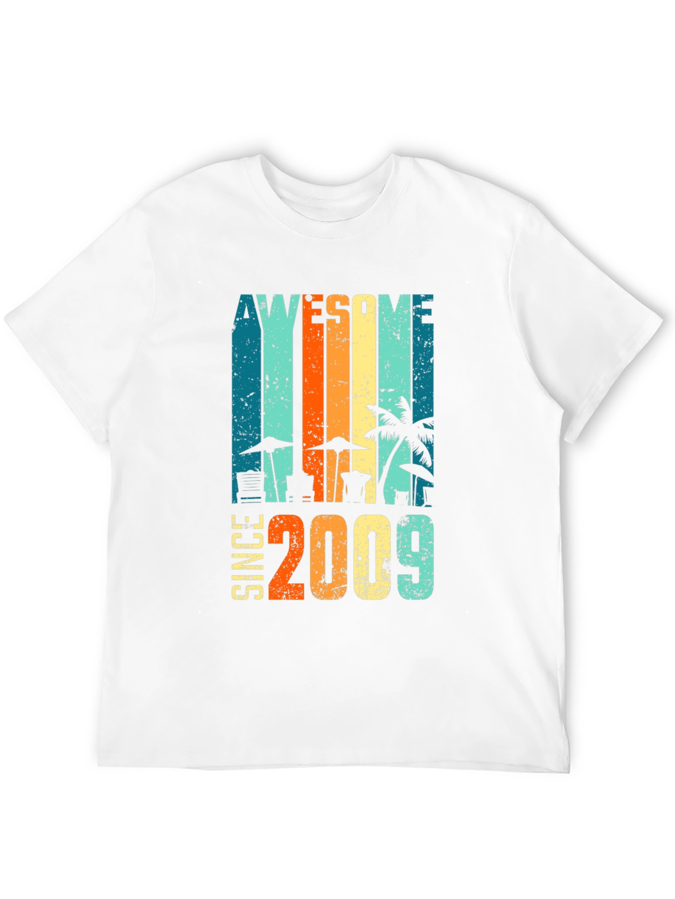 Black Awesome Since 2009 Graphic T-Shirt view 12