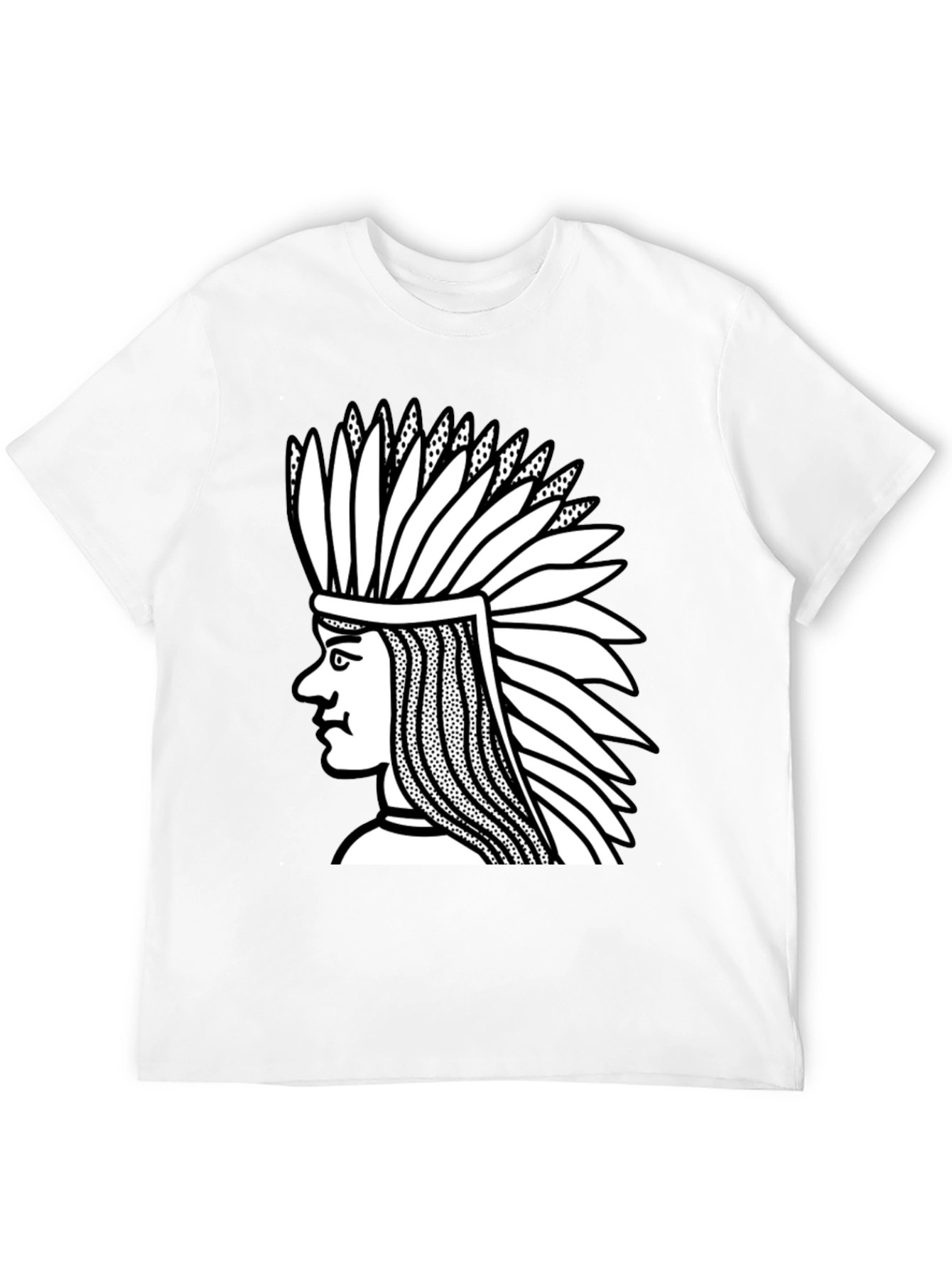Black Native American Chief Graphic Black T-Shirt view 12
