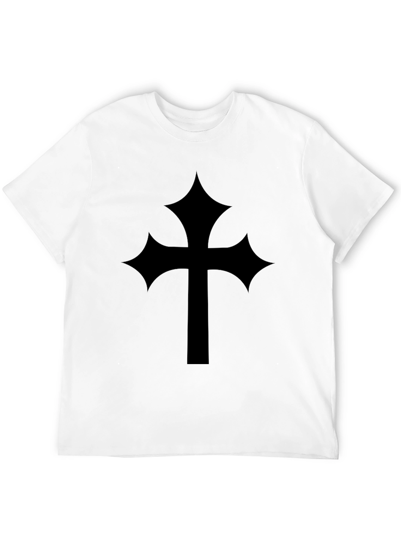Black Gothic Cross Tee - Black Graphic T-Shirt view 12