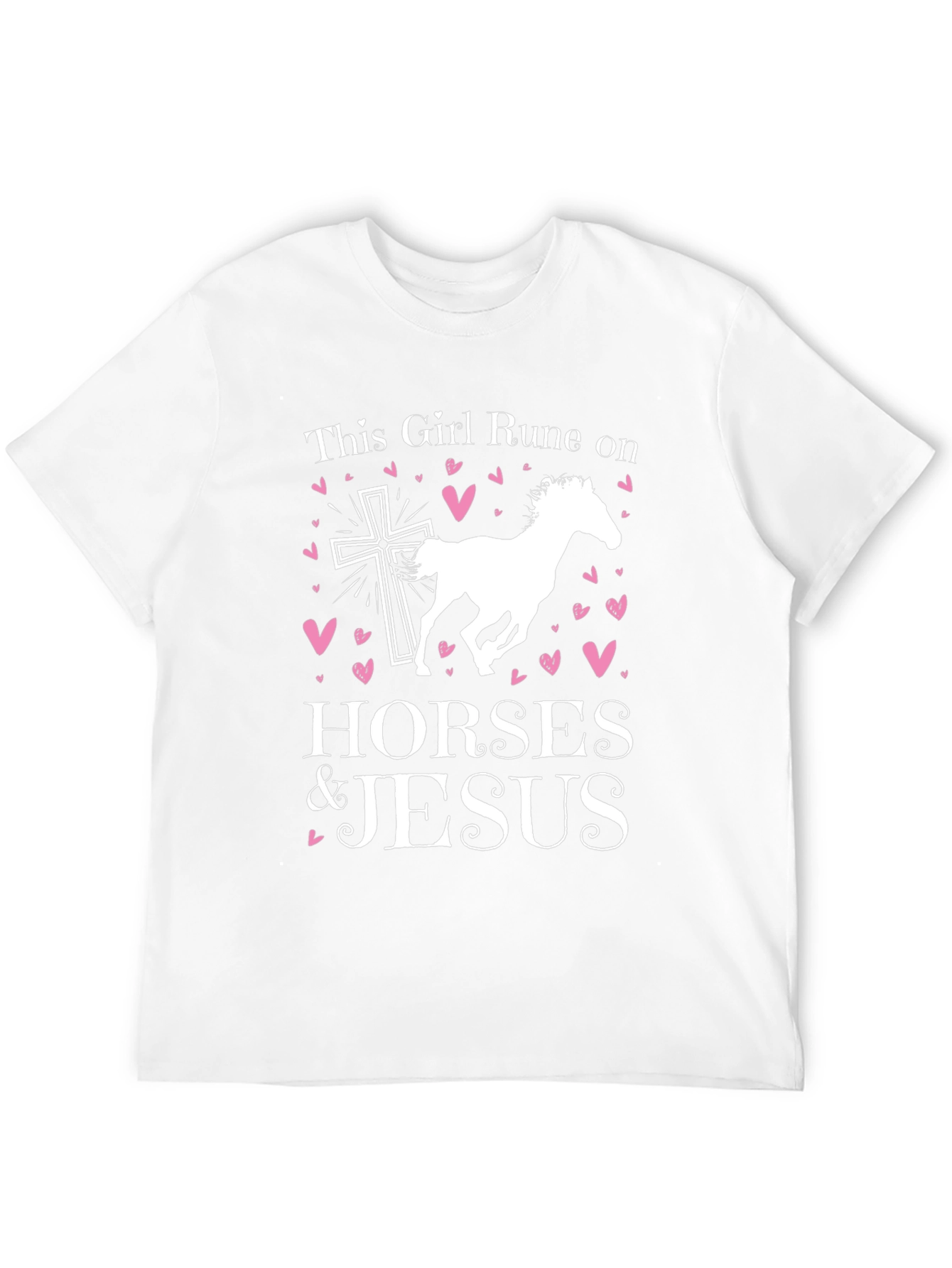 This Girl Runs on Horses & Jesus Black T-Shirt - 12