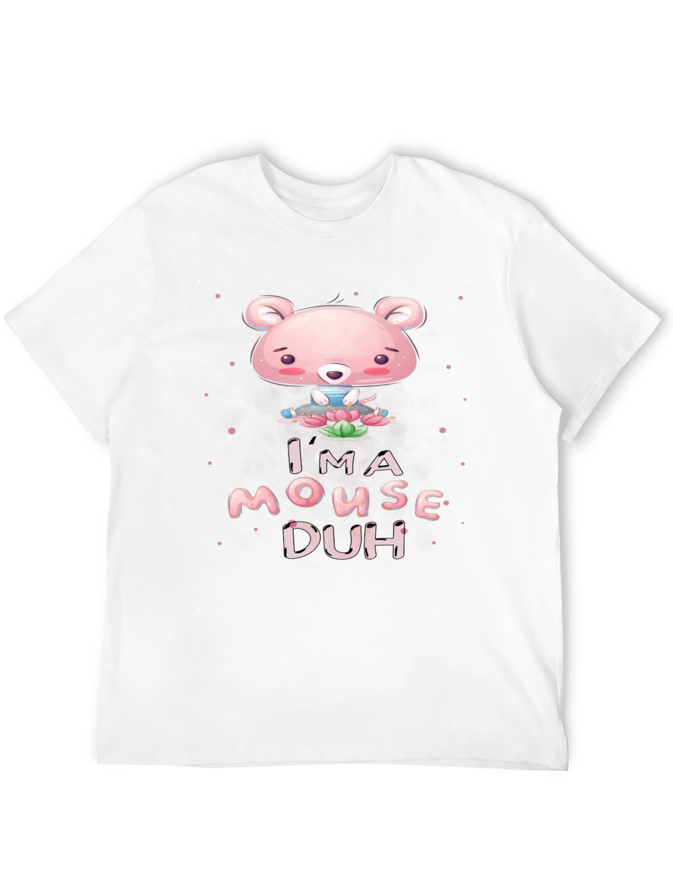 Black I'm A Mouse, Duh! Black Graphic T-Shirt view 12