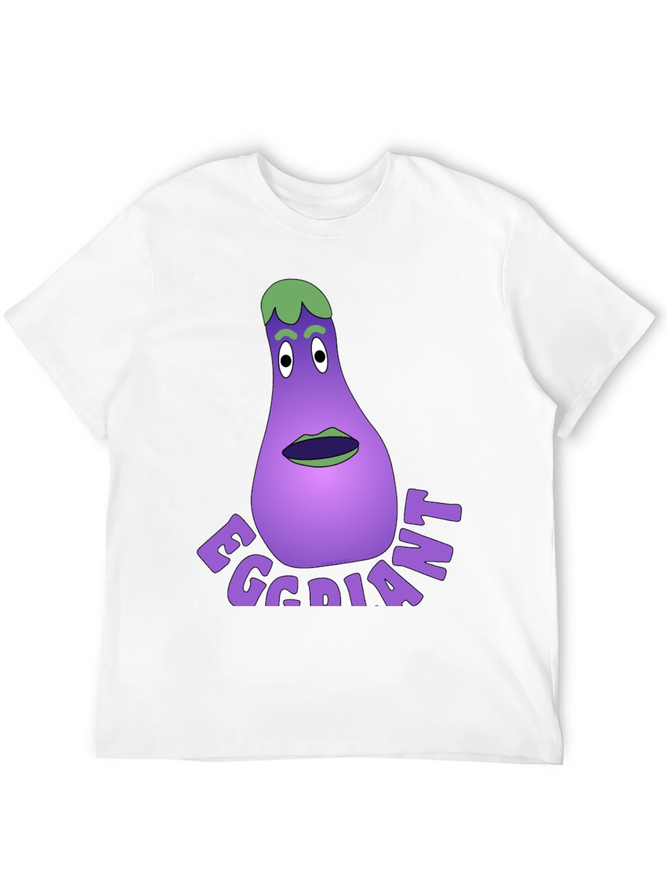Black Eggdiant Funny Cartoon T-Shirt view 12