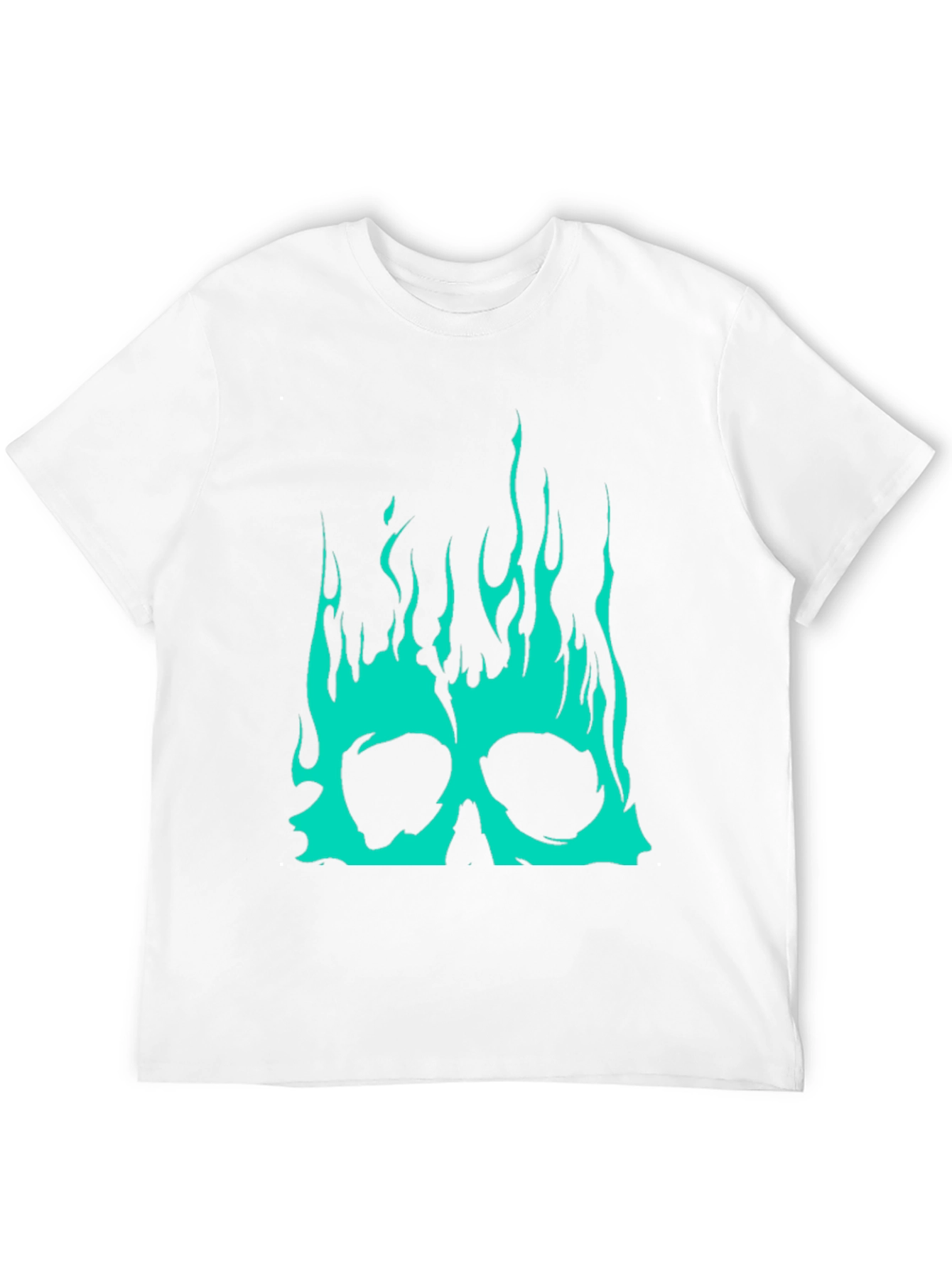 Black Skull Flames Graphic Tee - Black view 12