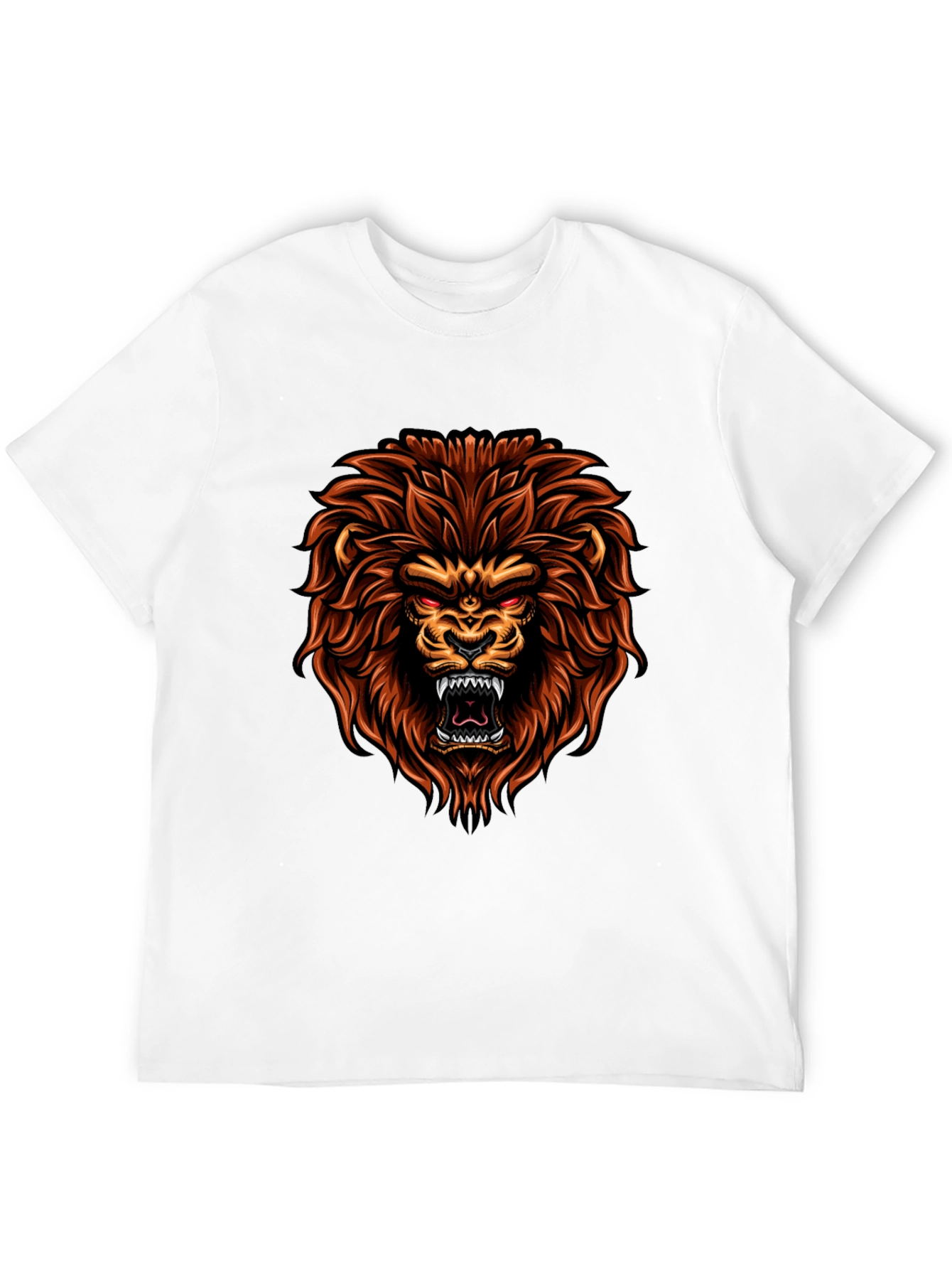 Black Lion Graphic Print Crew Neck T-Shirt view 12