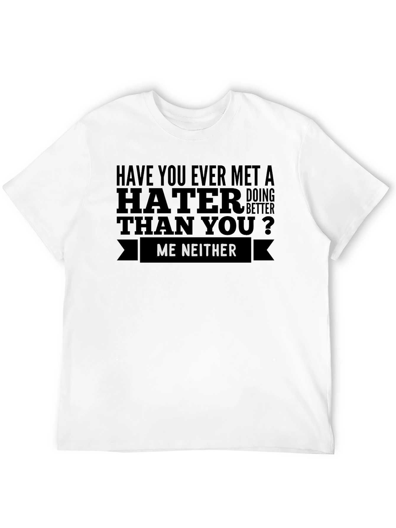 Black Hater Graphic Tee - Sarcastic Statement Shirt view 12
