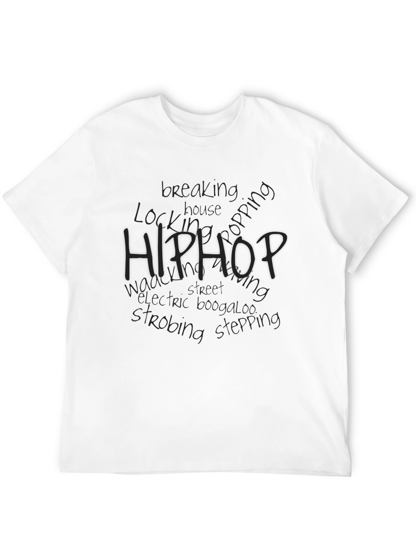 Black Hip Hop Dance Style Graphic T-Shirt view 12