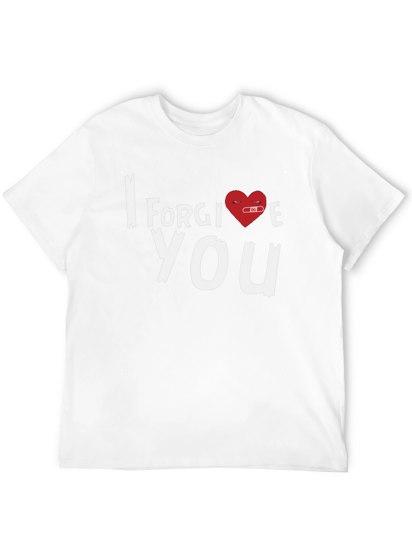 Black I Forgive You Heart Graphic Tee - Black Cotton Blend view 12