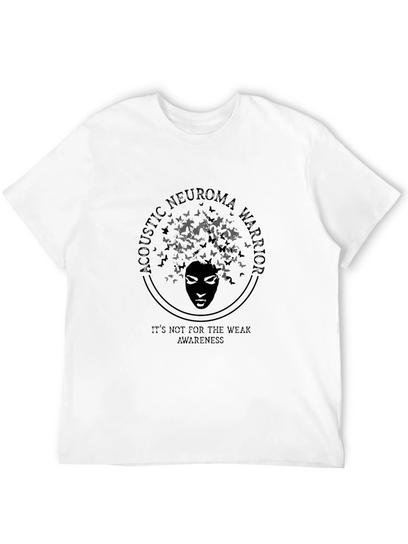 Black Acoustic Neuroma Warrior Awareness Black T-Shirt view 12