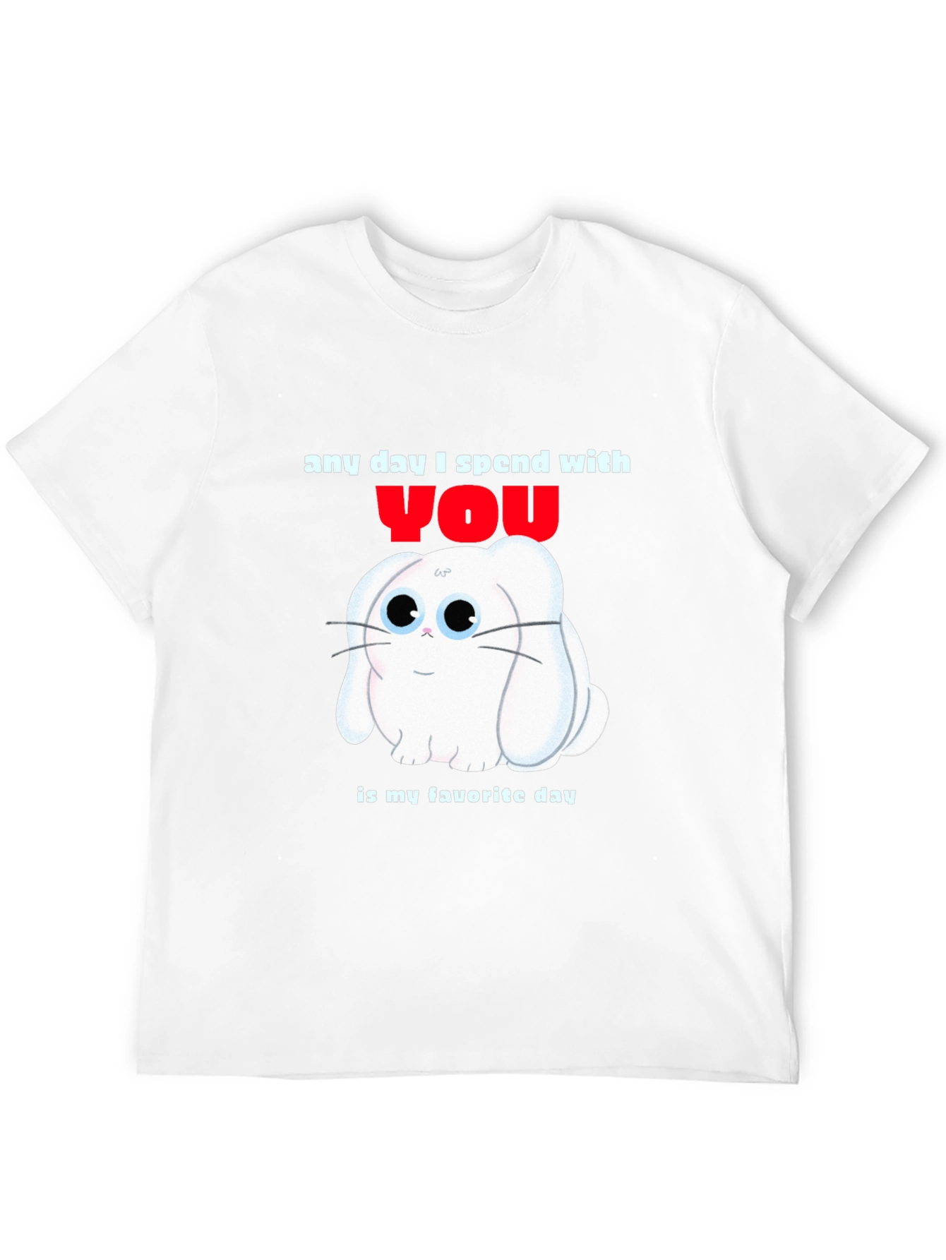Black Any Day With You T-Shirt - Cute Bunny Design view 12