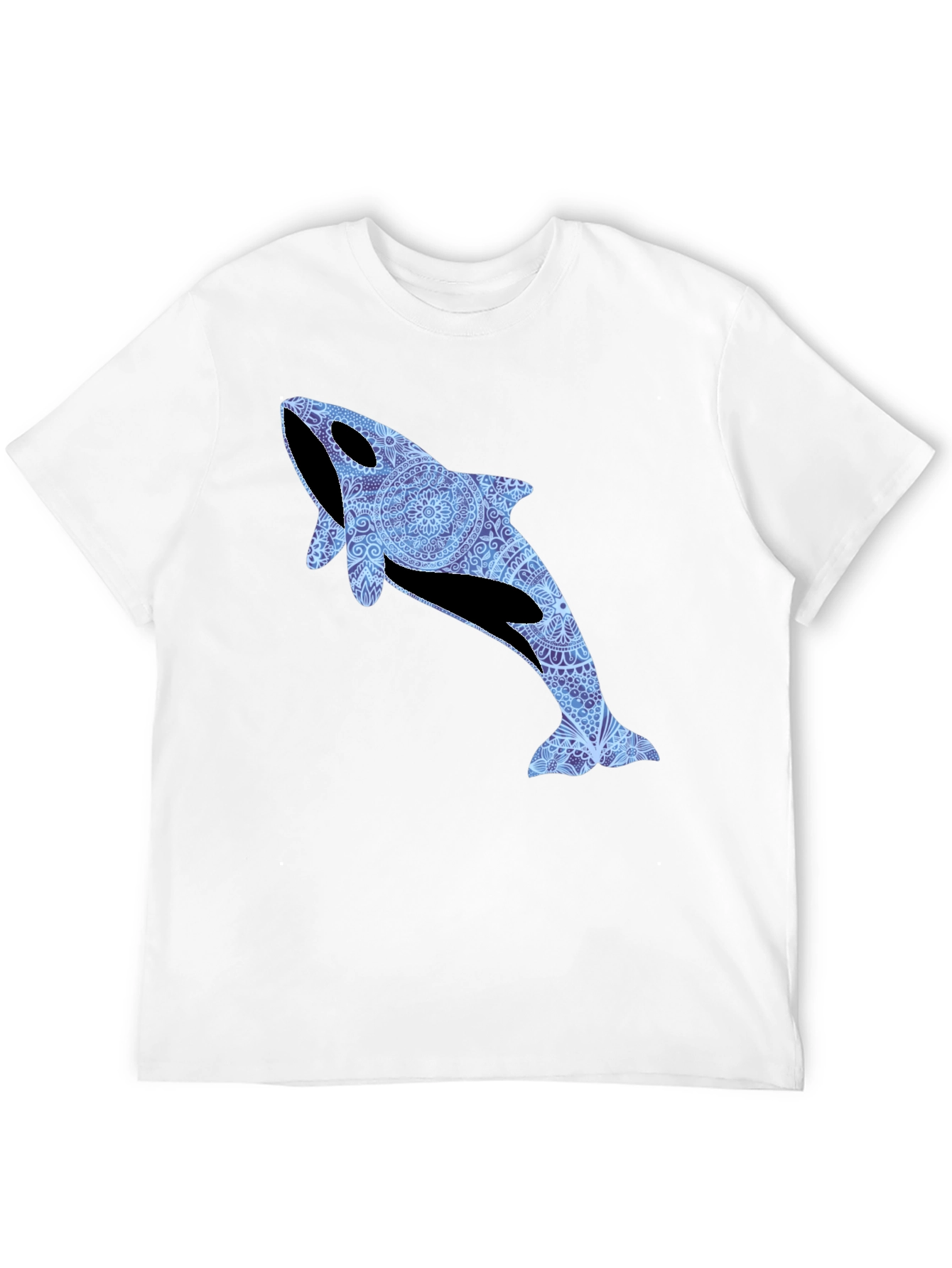 Black Orca Whale Mandala T-Shirt - Stylish Marine Life Tee view 12