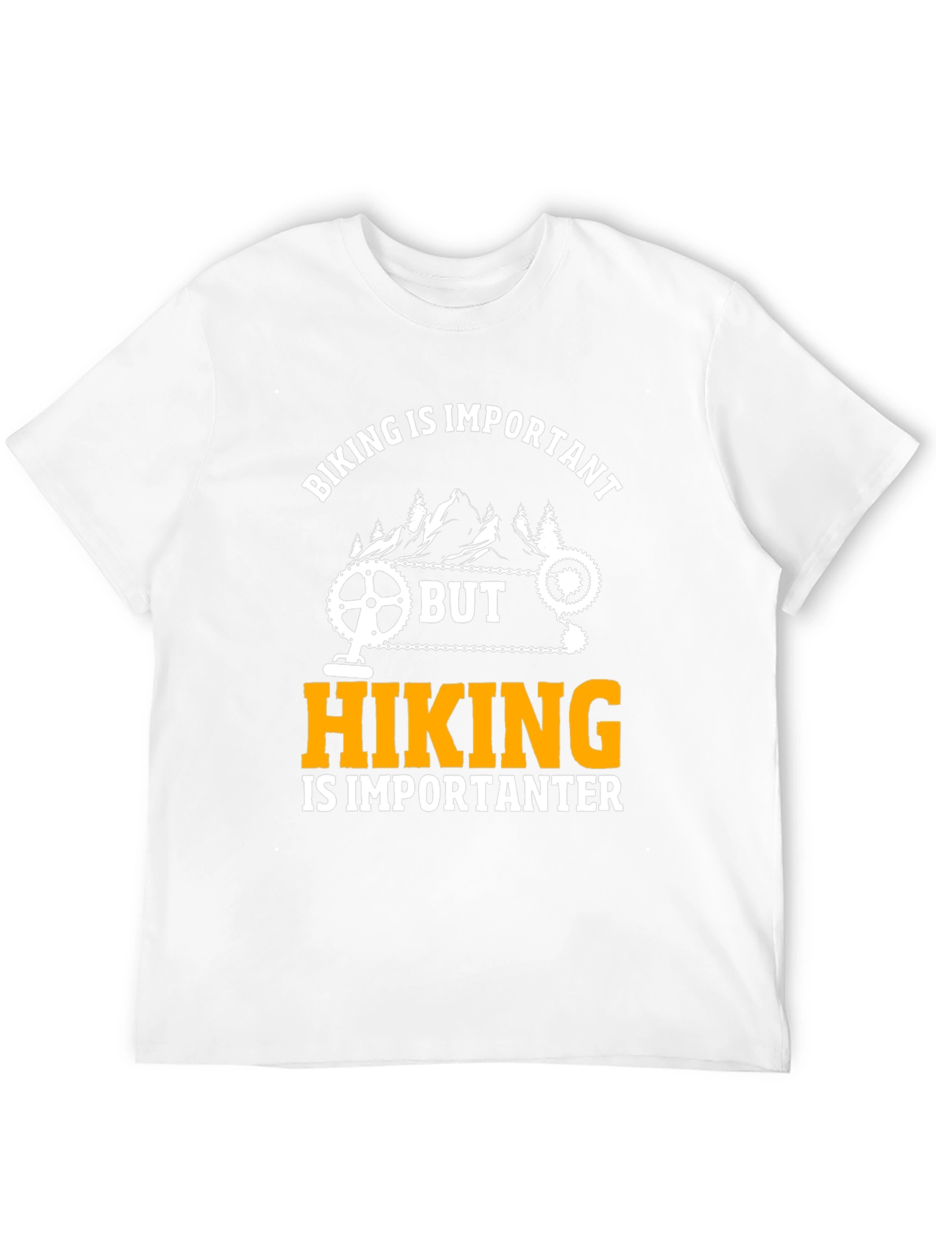 Black Funny Biking and Hiking Graphic T-Shirt view 12