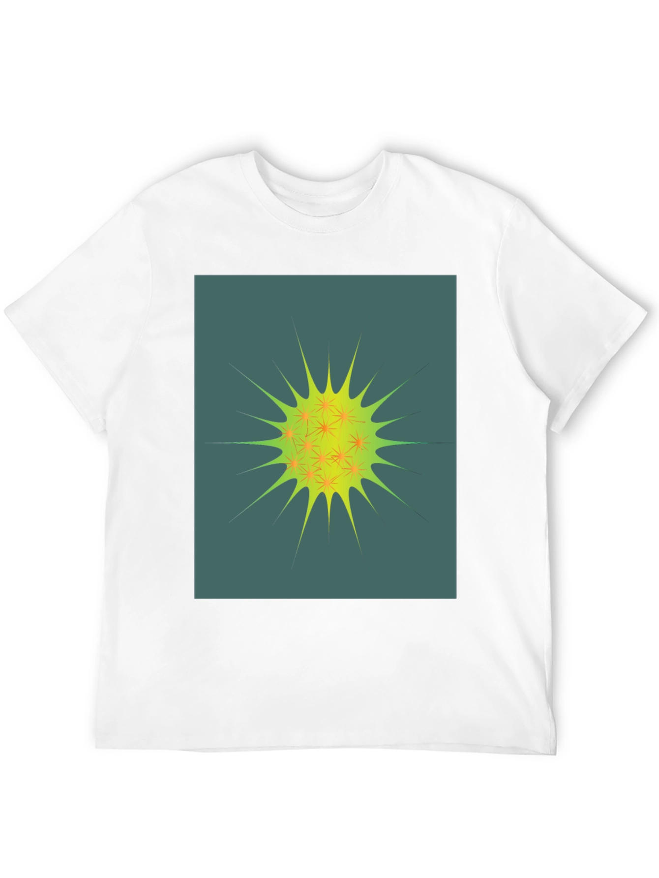 Black Abstract Spiky Graphic Tee - Unisex Black T-Shirt view 12