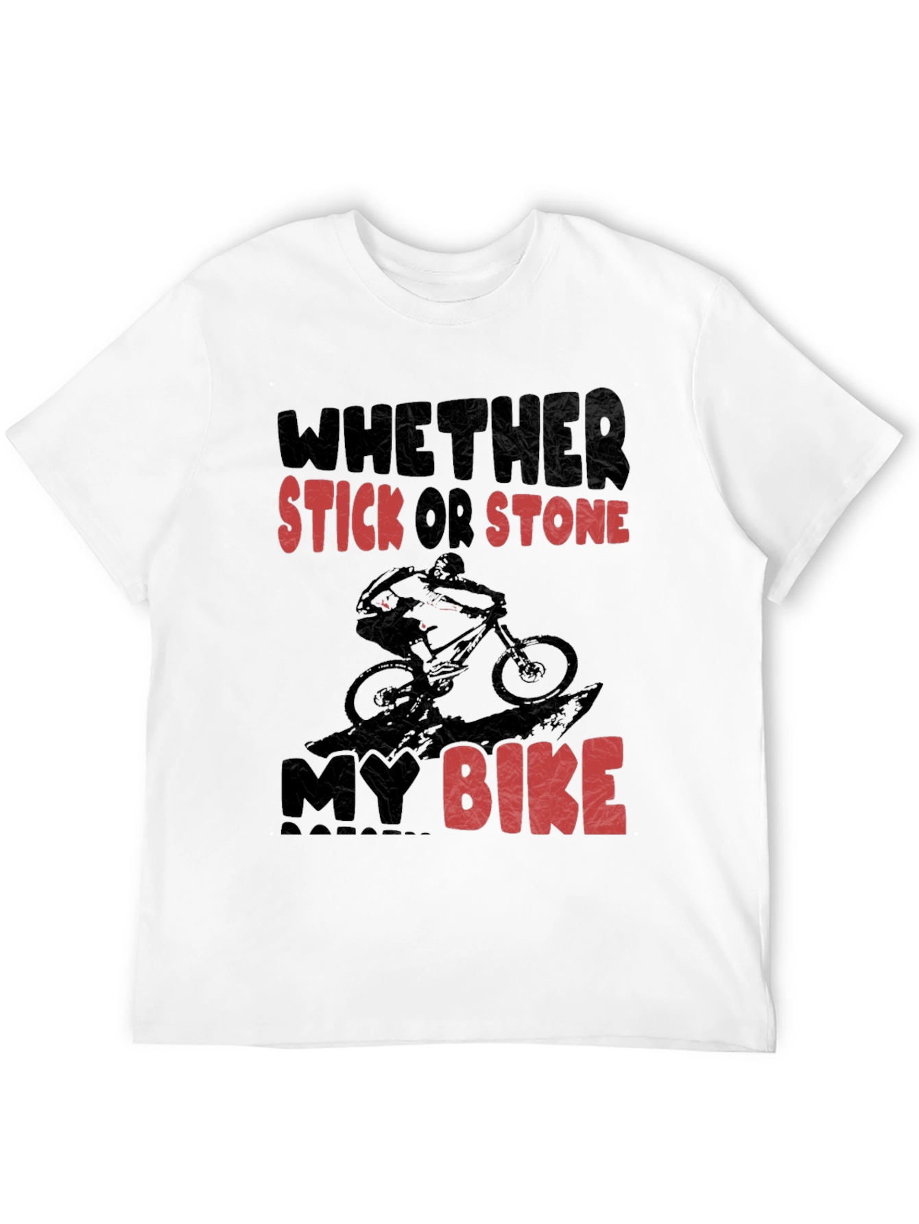 Black Mountain Biking T-Shirt - Whether Stick Or Stone My Bike view 12