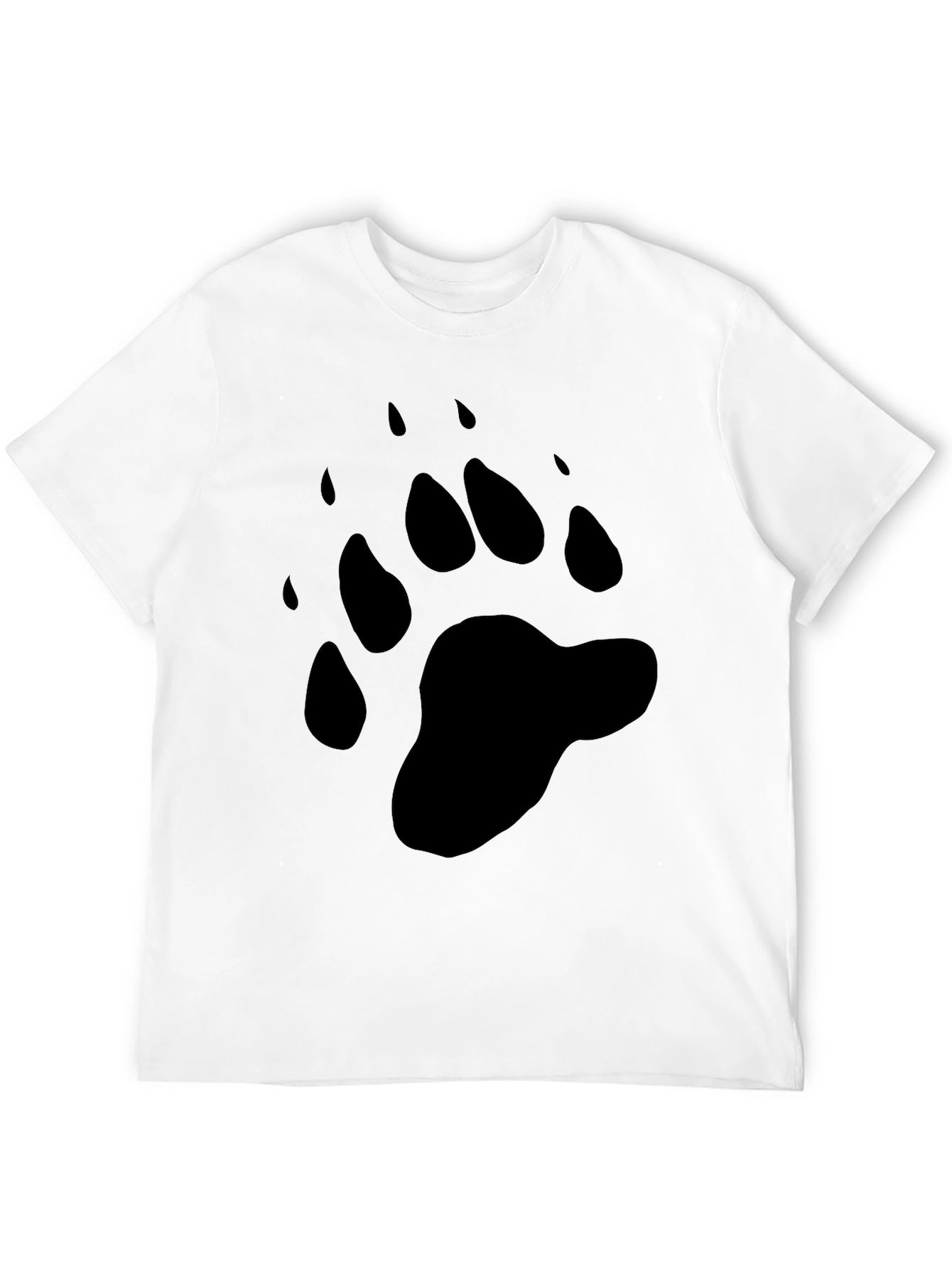 Black Bear Paw Print Black Graphic Tee view 12