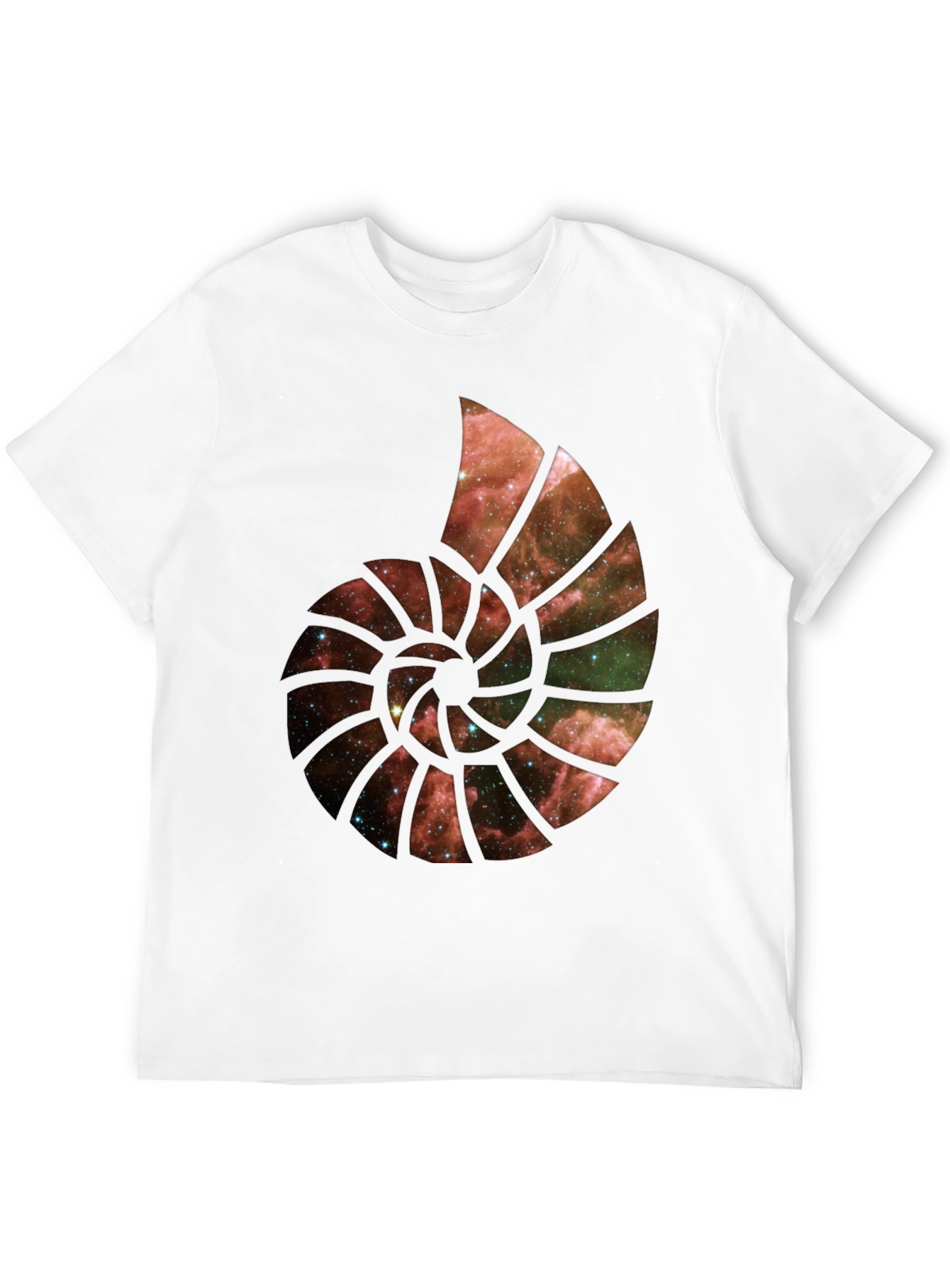 Black Galaxy Nautilus Graphic Tee - Black Cotton Blend view 12