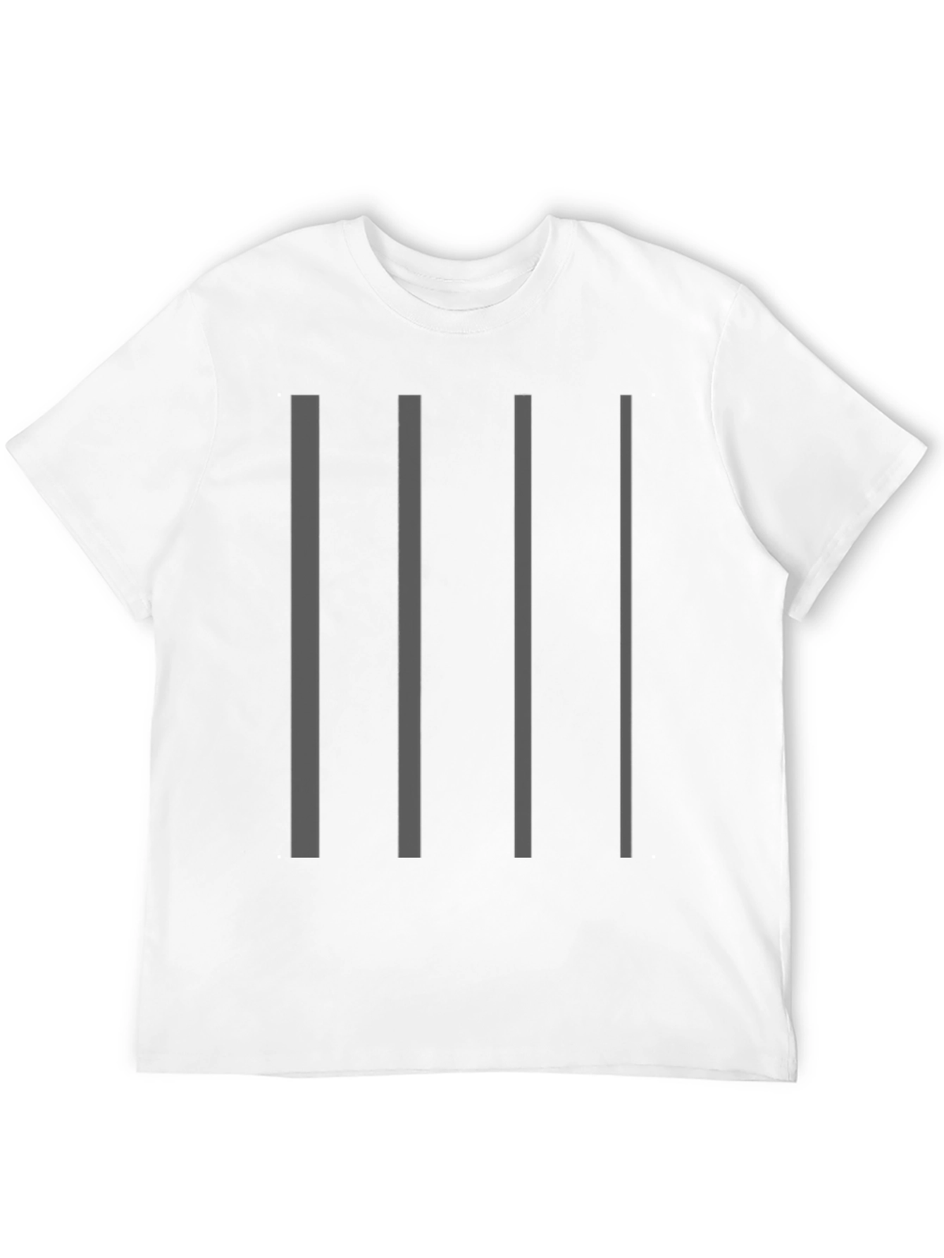 Black Minimalist Striped Black T-Shirt view 12