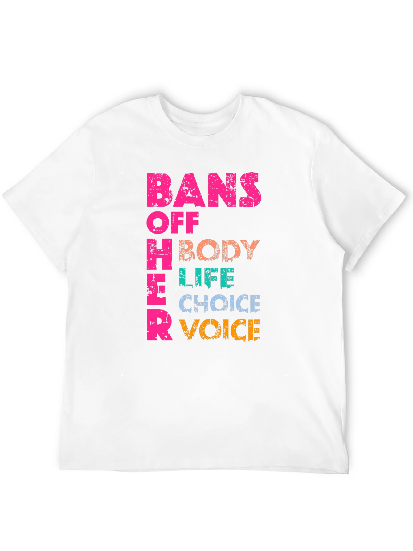 Black Bans Off Her Body Pro Choice T-Shirt view 12