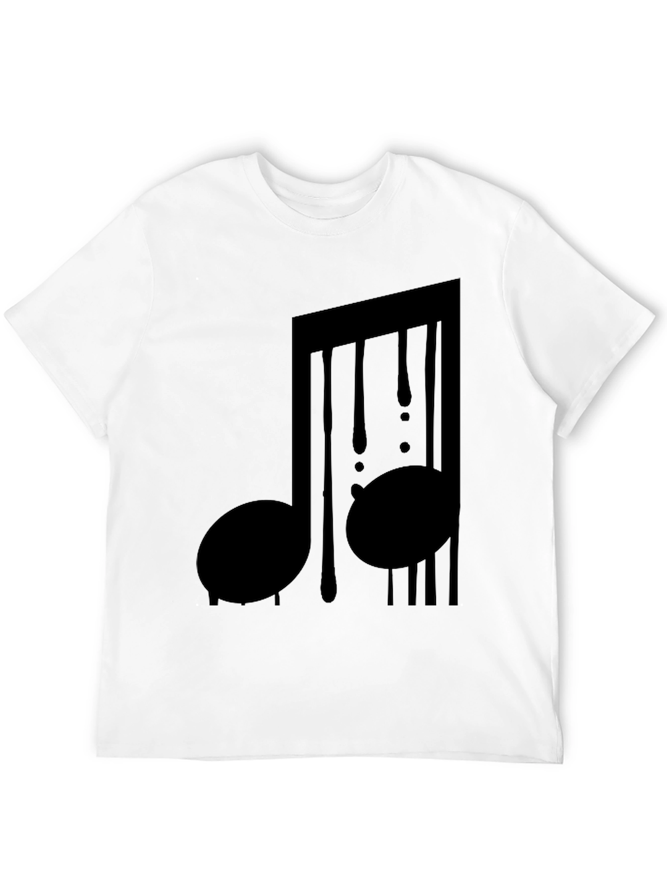 Black Music Note Drip Graphic Tee - Black Cotton Shirt view 12
