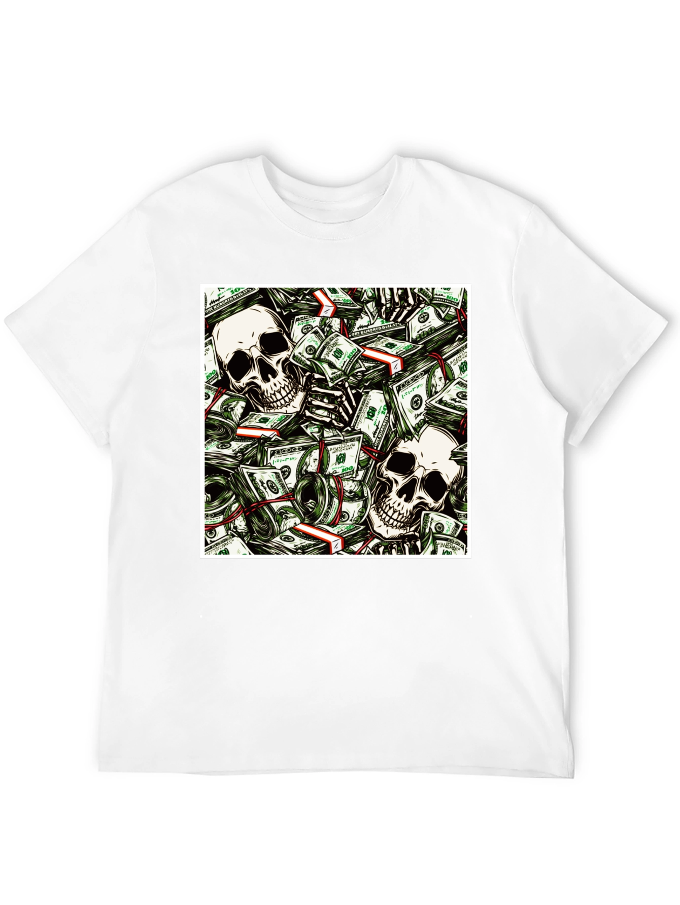 Black Skull Money Graphic Tee - Unisex view 12