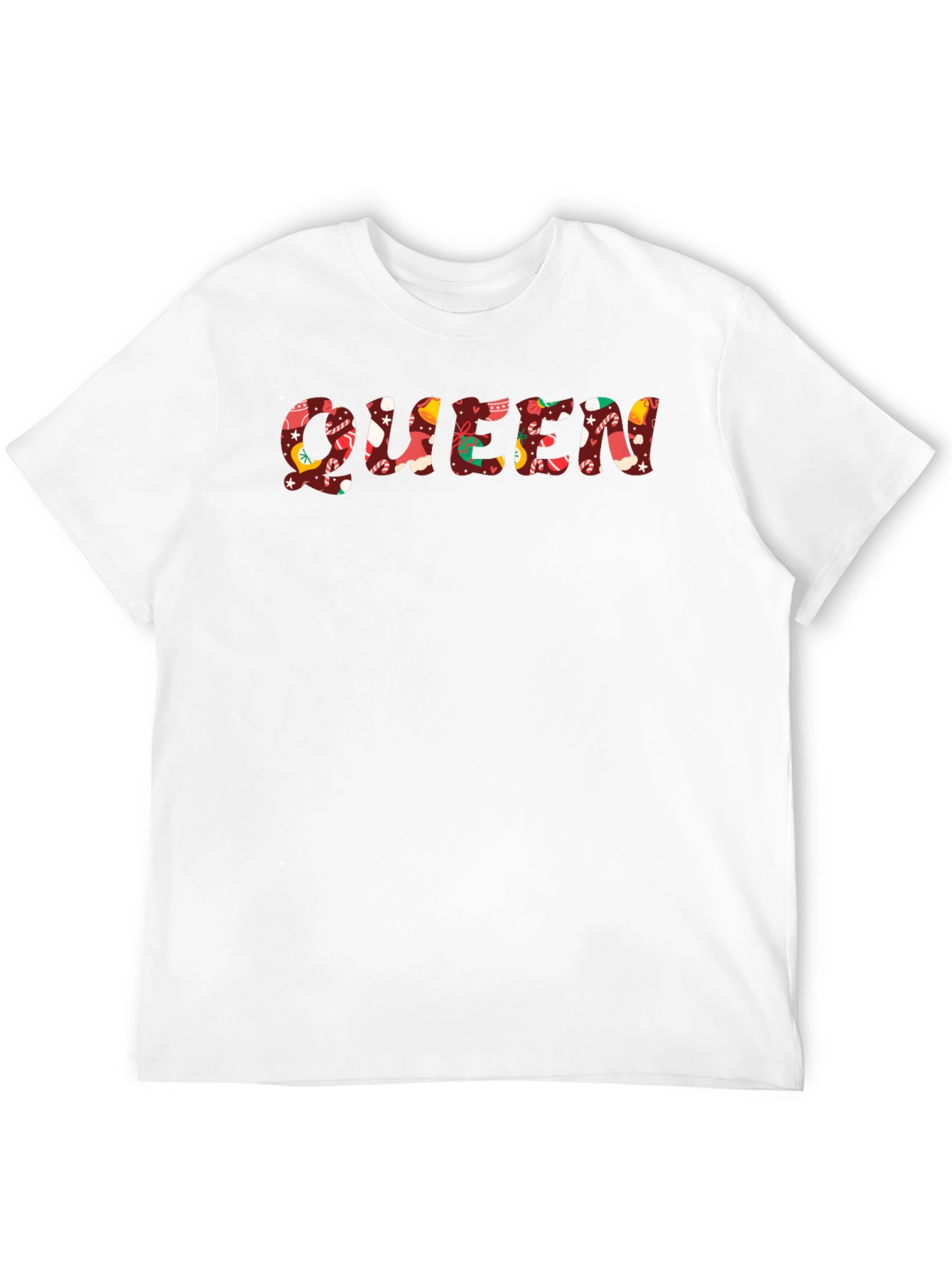 Black Queen Christmas Pattern Black T-Shirt view 12