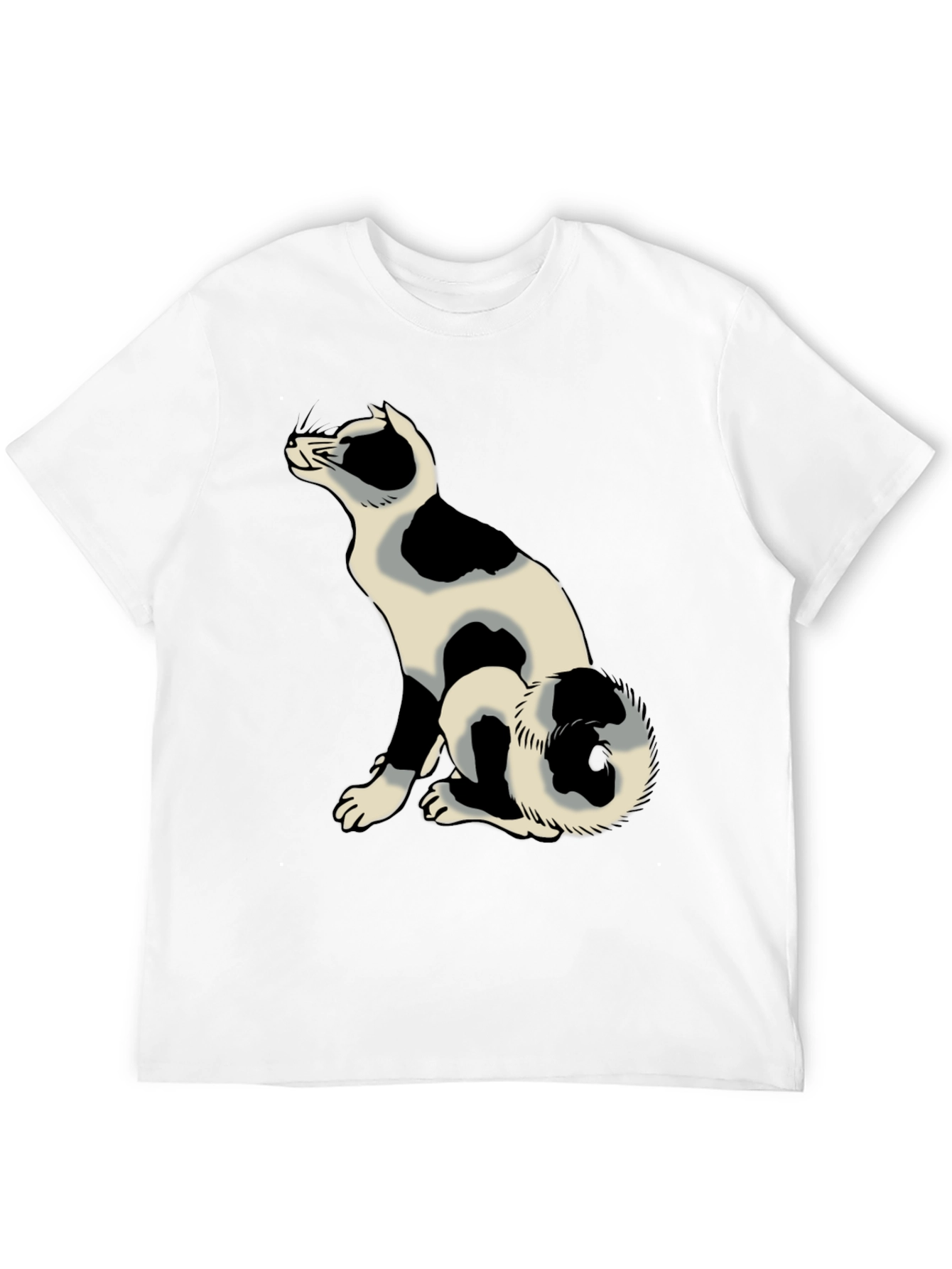 Black Black T-Shirt with Cat Graphic view 12
