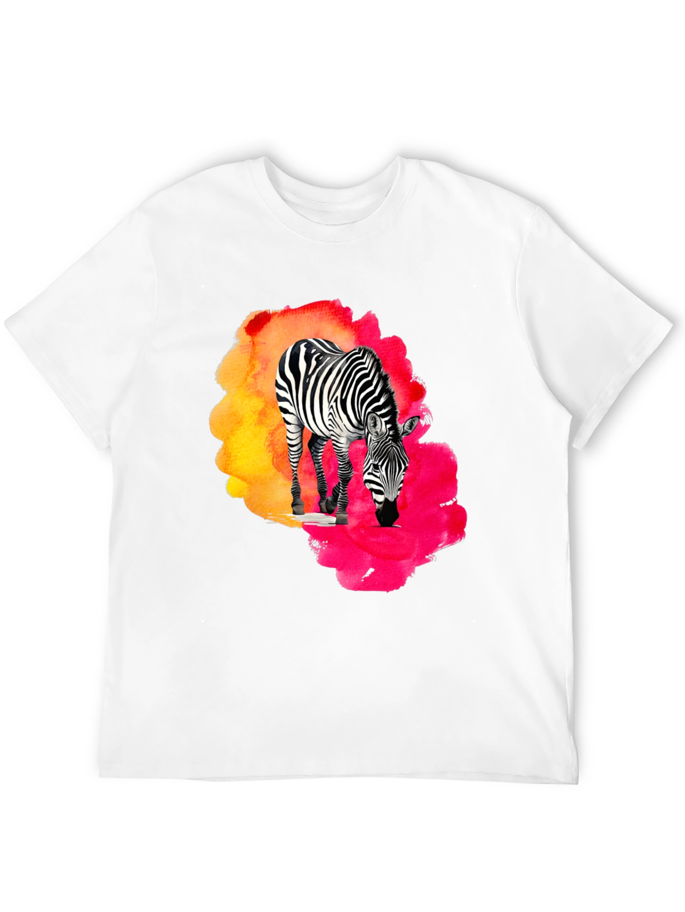 Black Zebra Splash Graphic Tee - Black Cotton Blend view 12