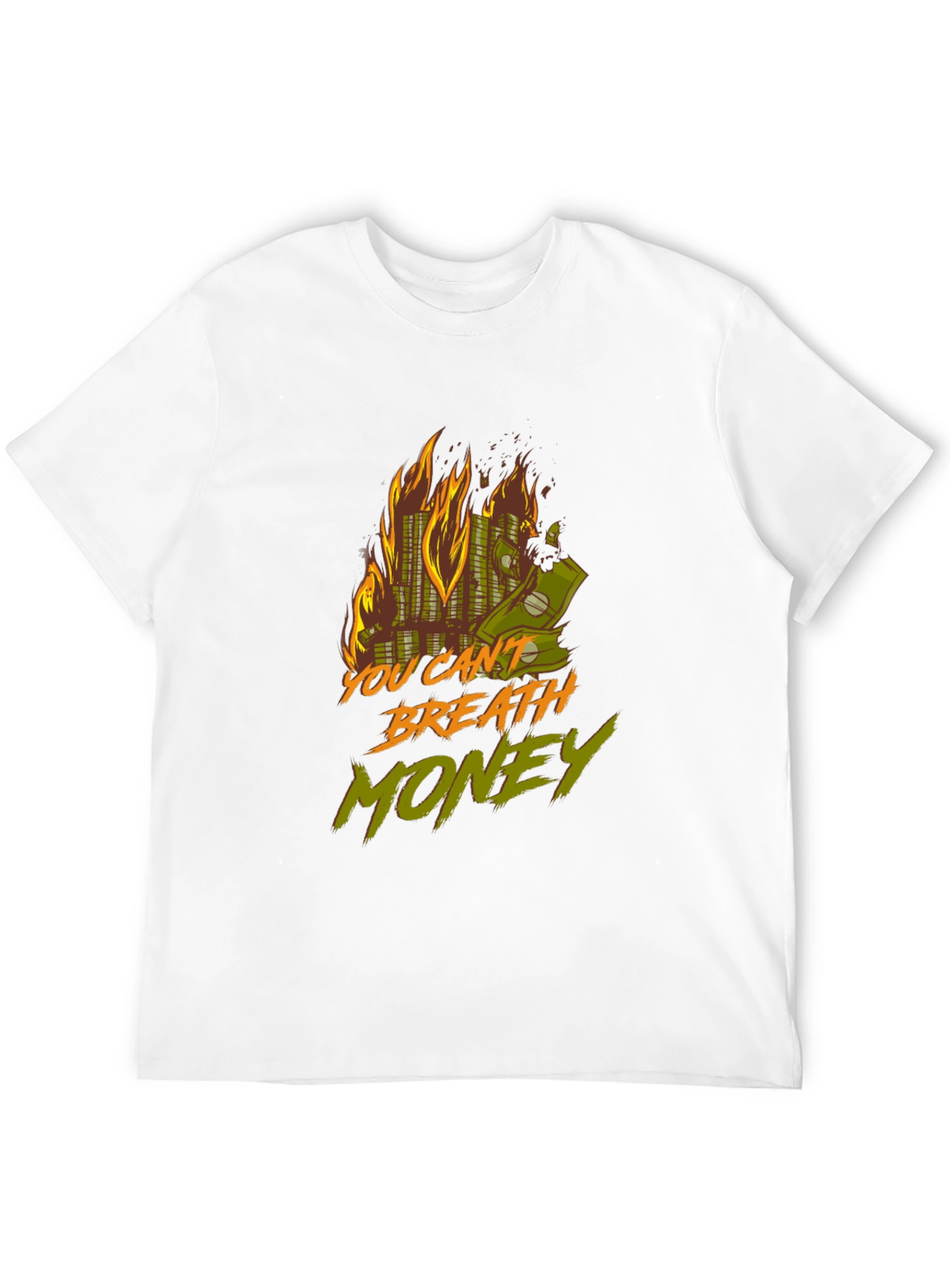 Black Burning Money Graphic Tee view 12
