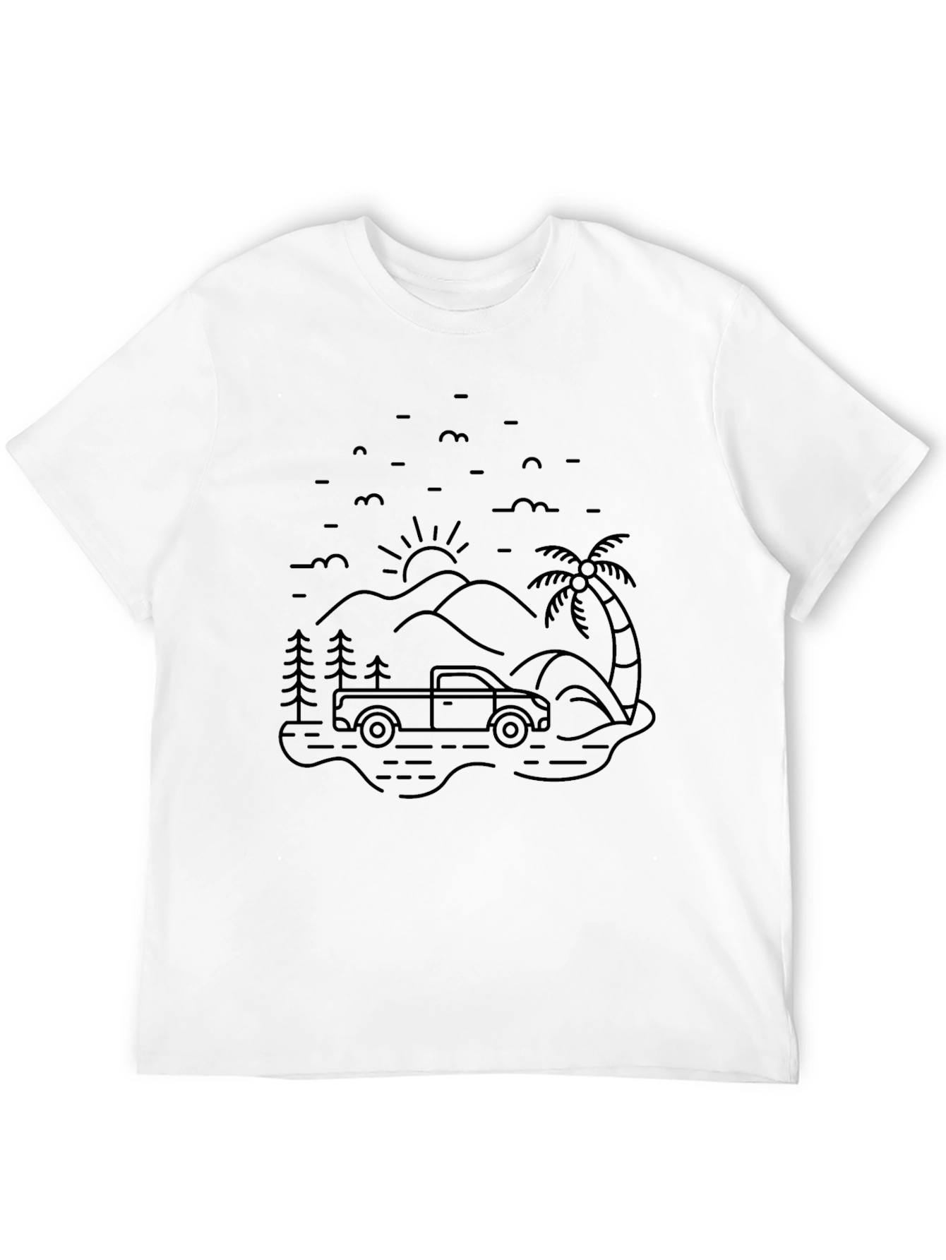 Black Truck Adventure Graphic Tee - Black Cotton Blend view 12