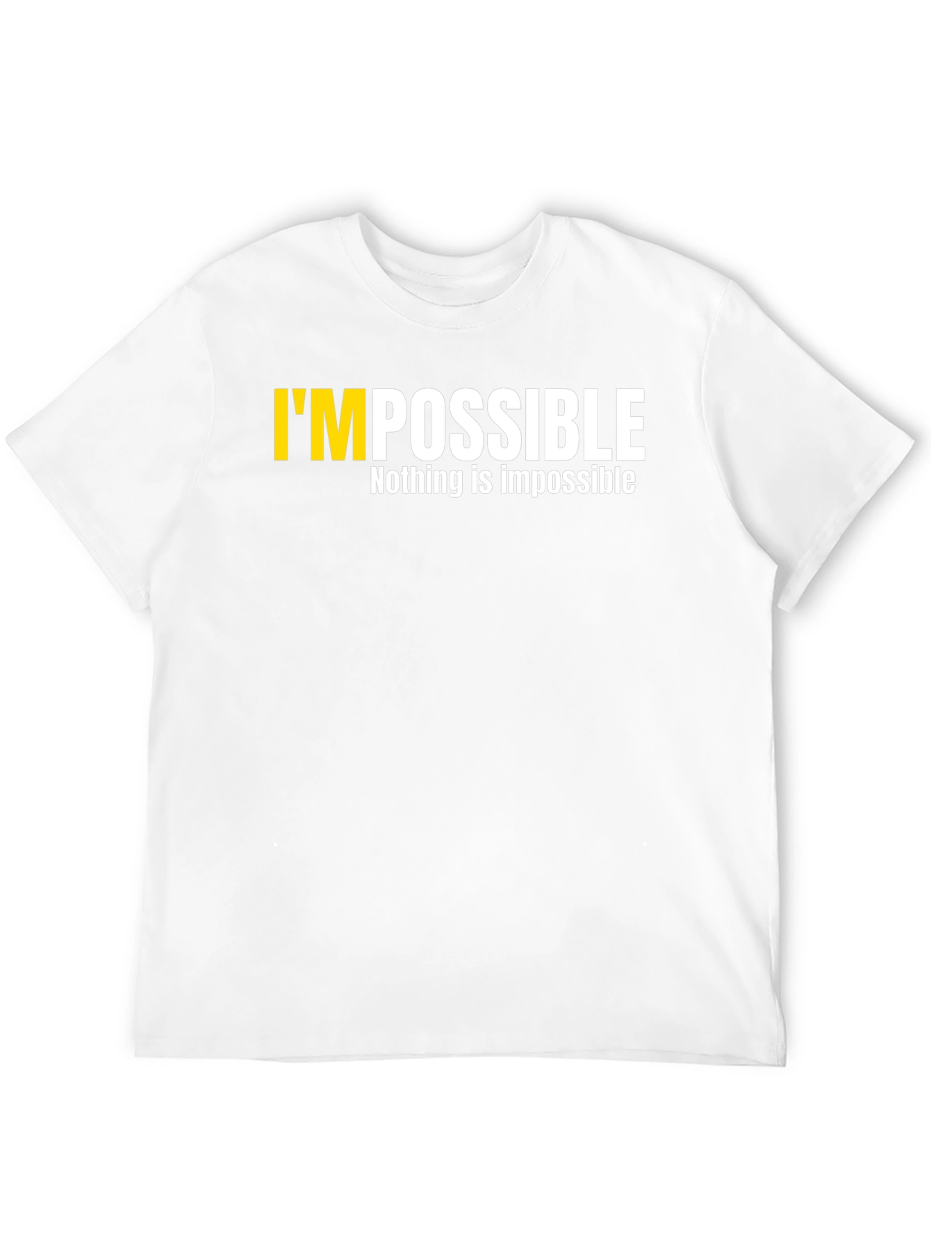 Black Motivational 'Impossible' Graphic T-Shirt - Black view 12