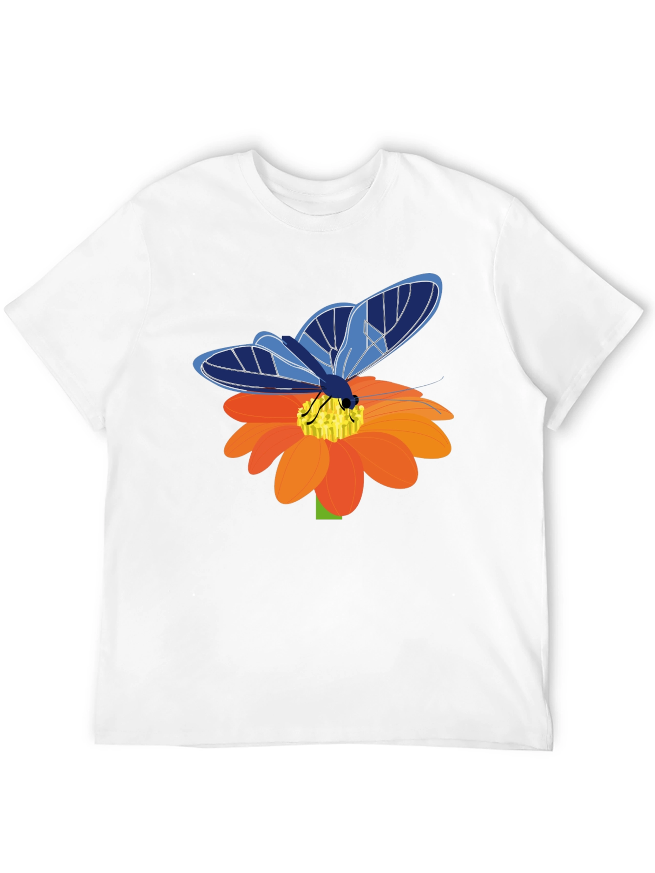 Black Butterfly on Flower Graphic T-Shirt view 12